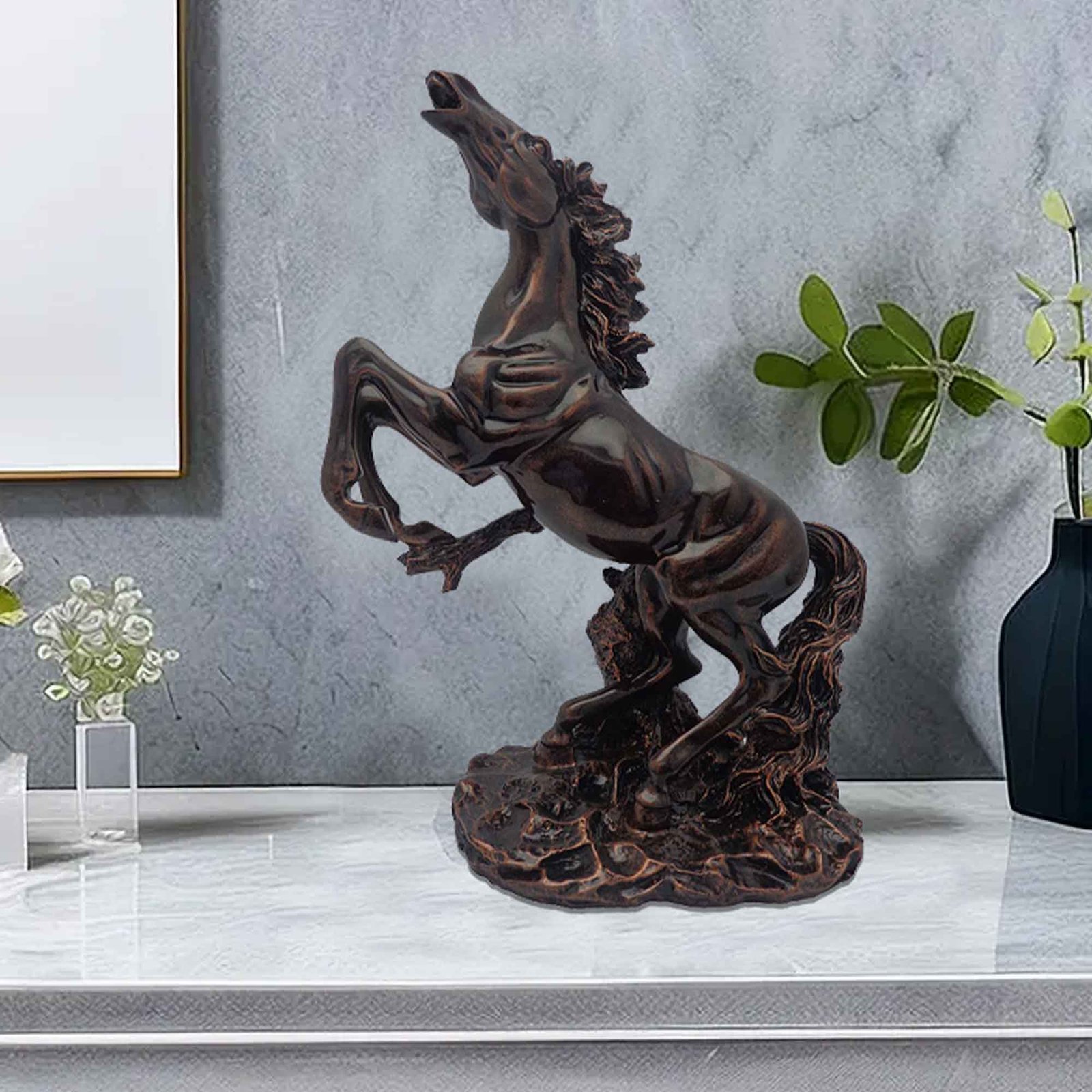 Handicrafted Horse showpiece for home decor living room Copper Antique Finish 41 cm G57GX1085CCAGX
