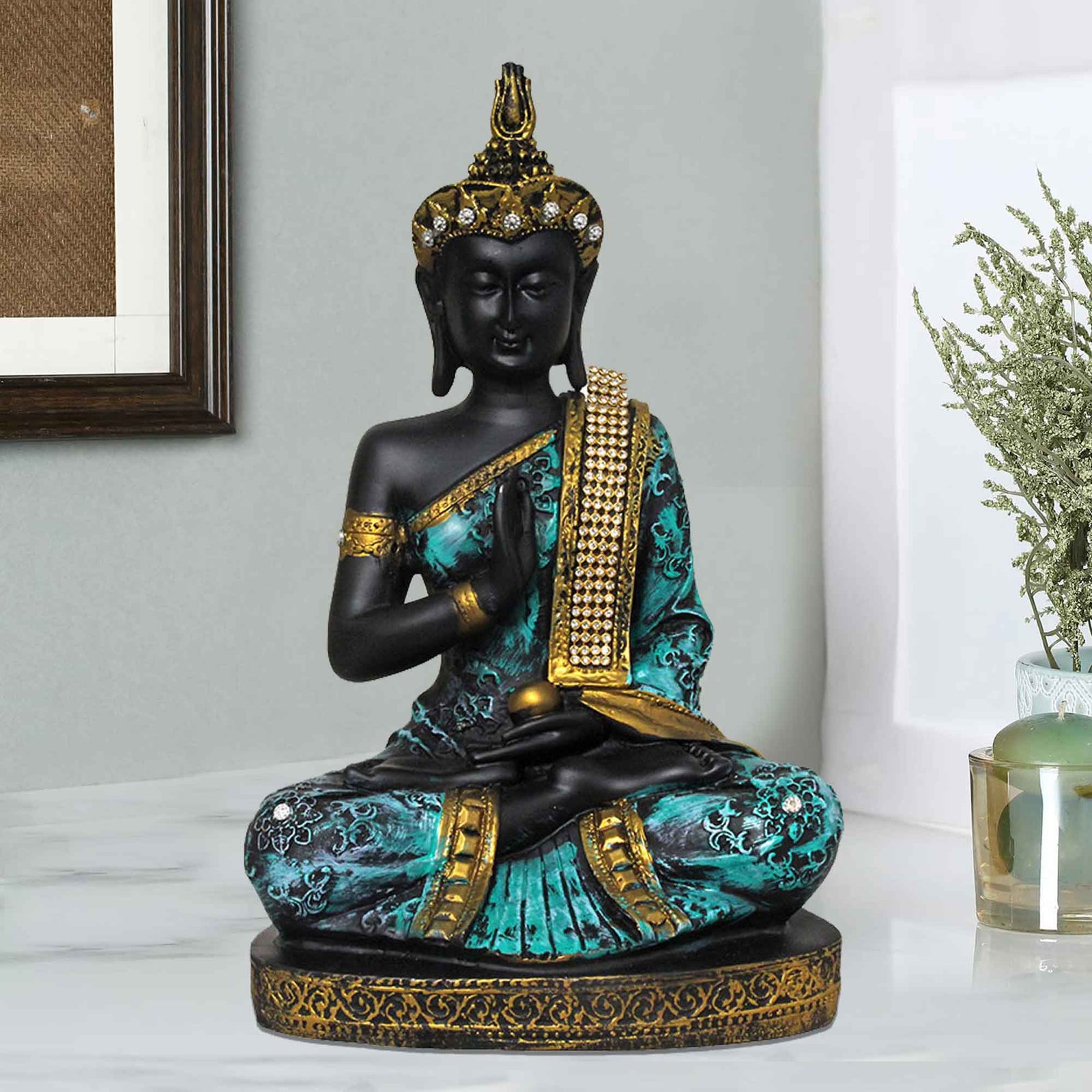 Blessing Buddha murti for living room Jewellery Decorated 27 cm G57GX1088KNMMZ