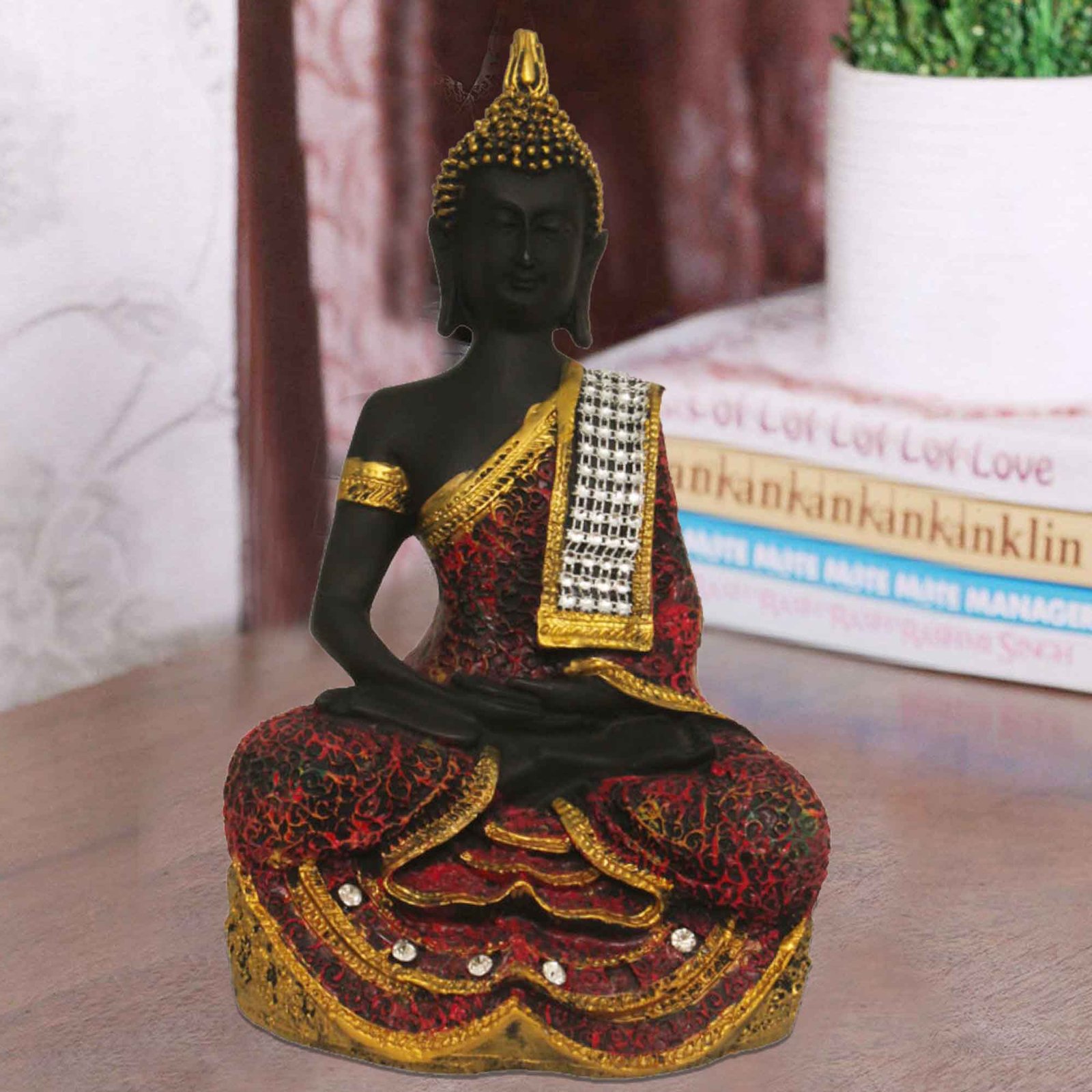 Meditating Gautam Buddha gift items for house warming Jewellery Decorated 25 cm G57GX1089KRMMZ