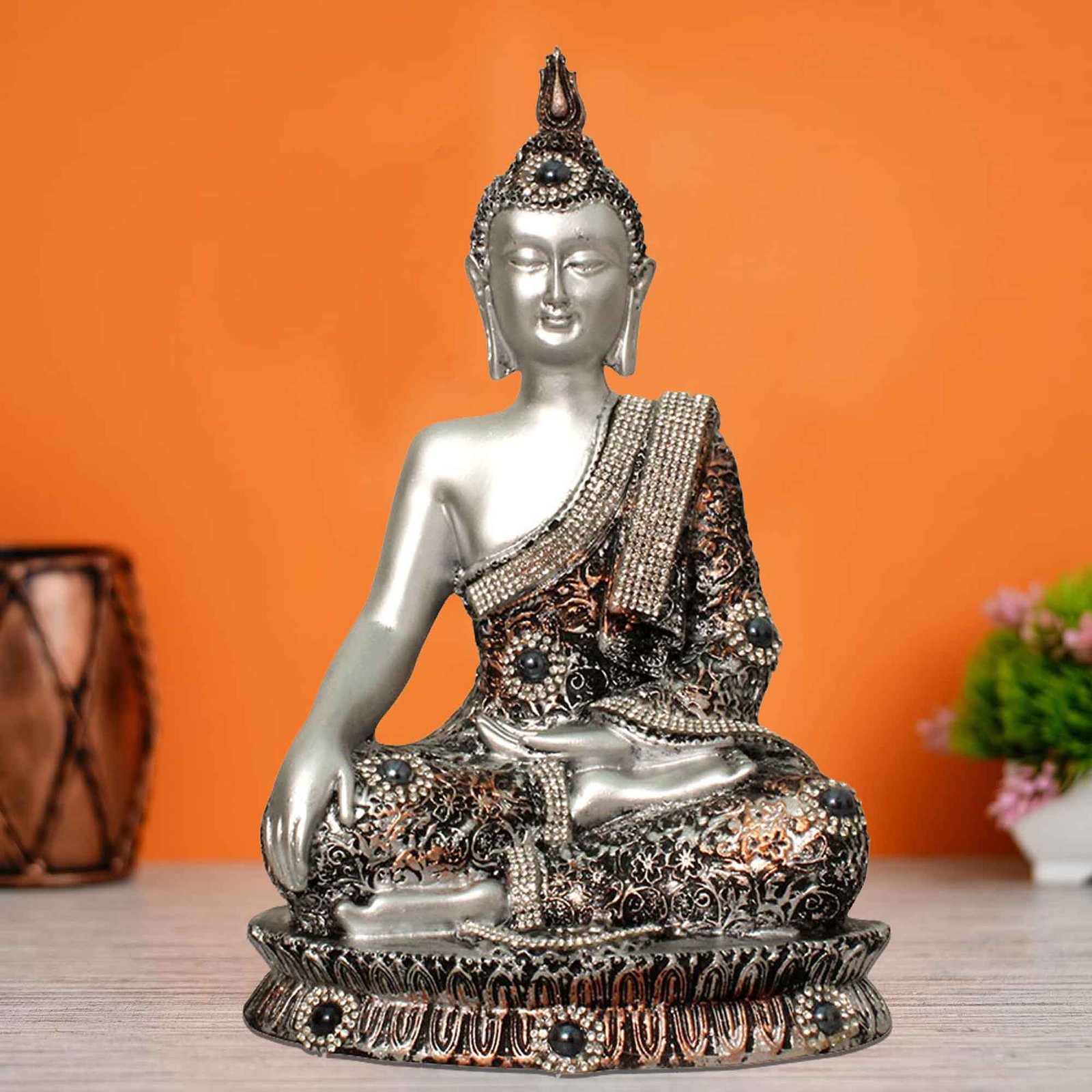 Meditating Buddha idols for tv unit Pearl Finish 27 cm G57GX1090SCSGZ