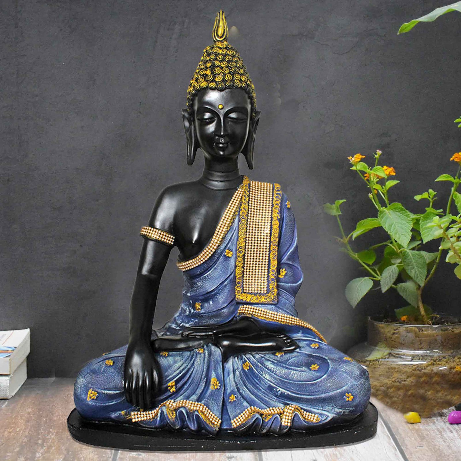 Handicrafted Sitting Buddha murti for living room Jewellery Decorated 51 cm G57GX1094KNMMZ