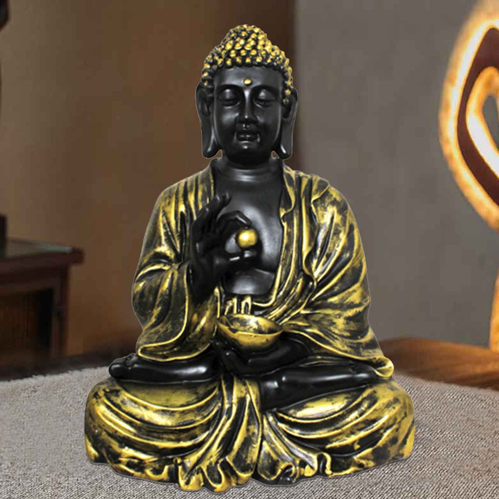Polyresin Goli Buddha showpiece for home decor Matte Finish 34 cm G57GX1097KBNMX