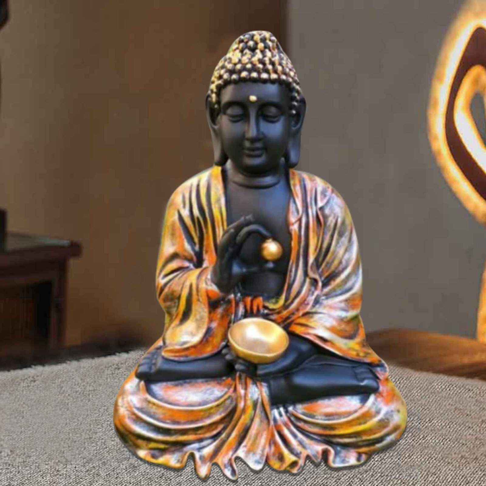 Polyresin Goli Buddha sculpture for living room Matte Finish 34 cm G57GX1097KMNMX