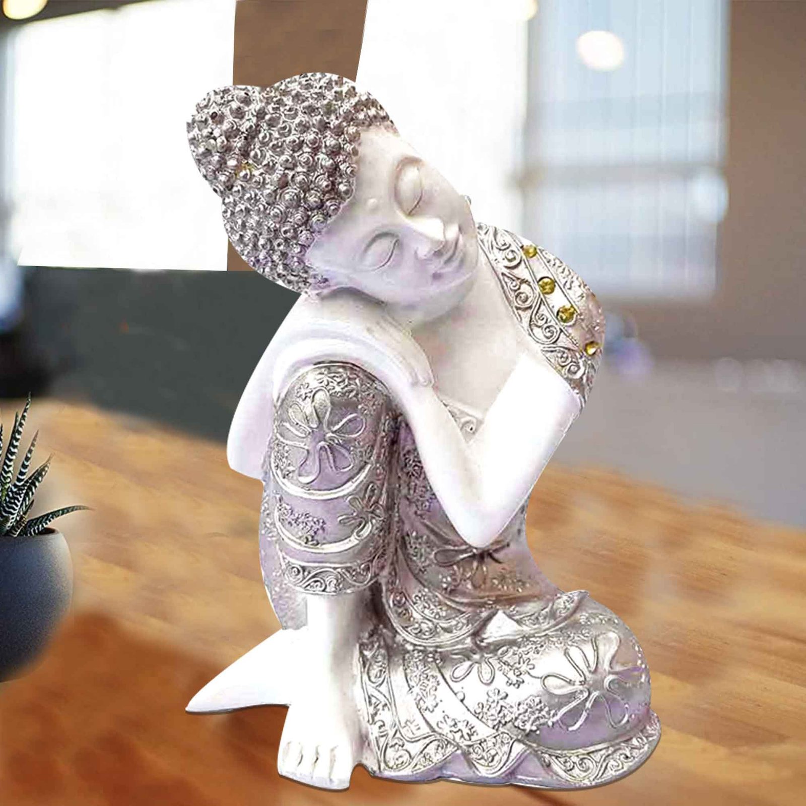 Resting Gautam Buddha idols for home decoration Gloss Finish 22 cm G57GX1100WSNGX
