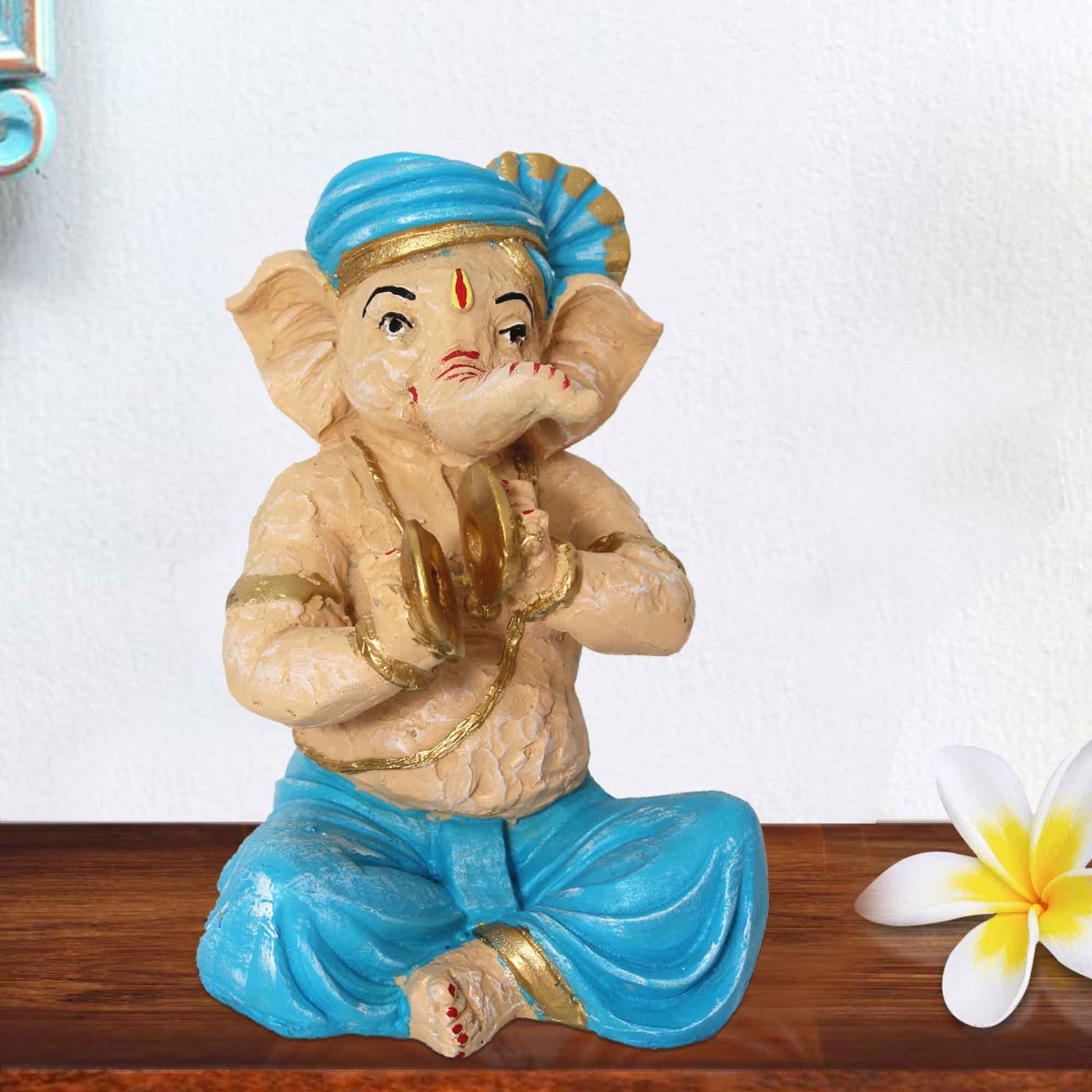 Lord Manjeera Ganesha statue for gift Matte Finish 24 cm G57GX1104VQLMX