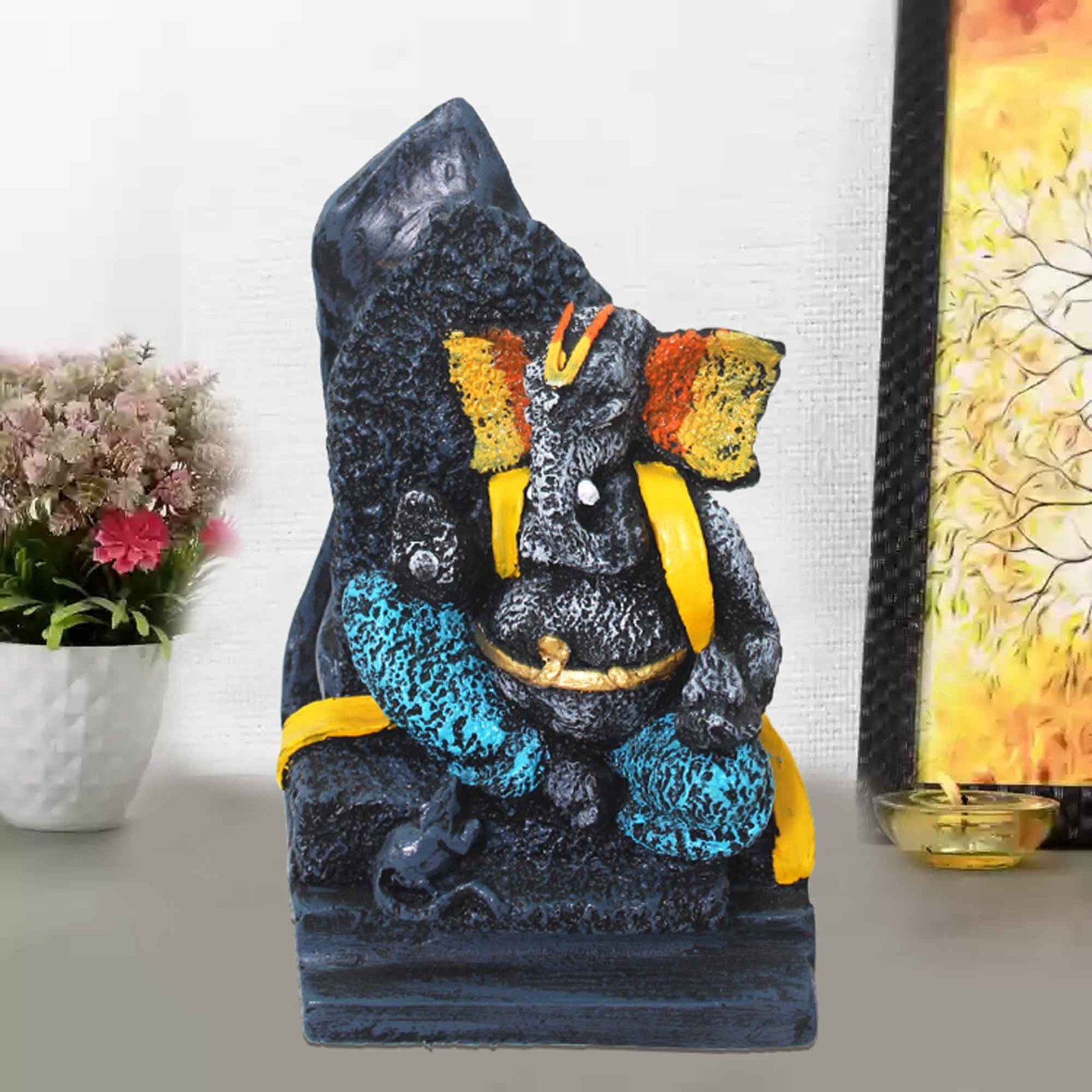 Handicraft Ganpati miniature gifts Multi Look 25 cm G57GX1118FFMMX