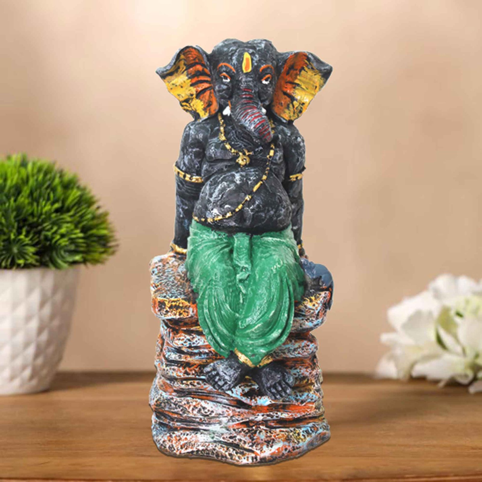 Sitting Lord Ganesha idols for living room Matte Finish 30 cm G57GX1122FMLMX