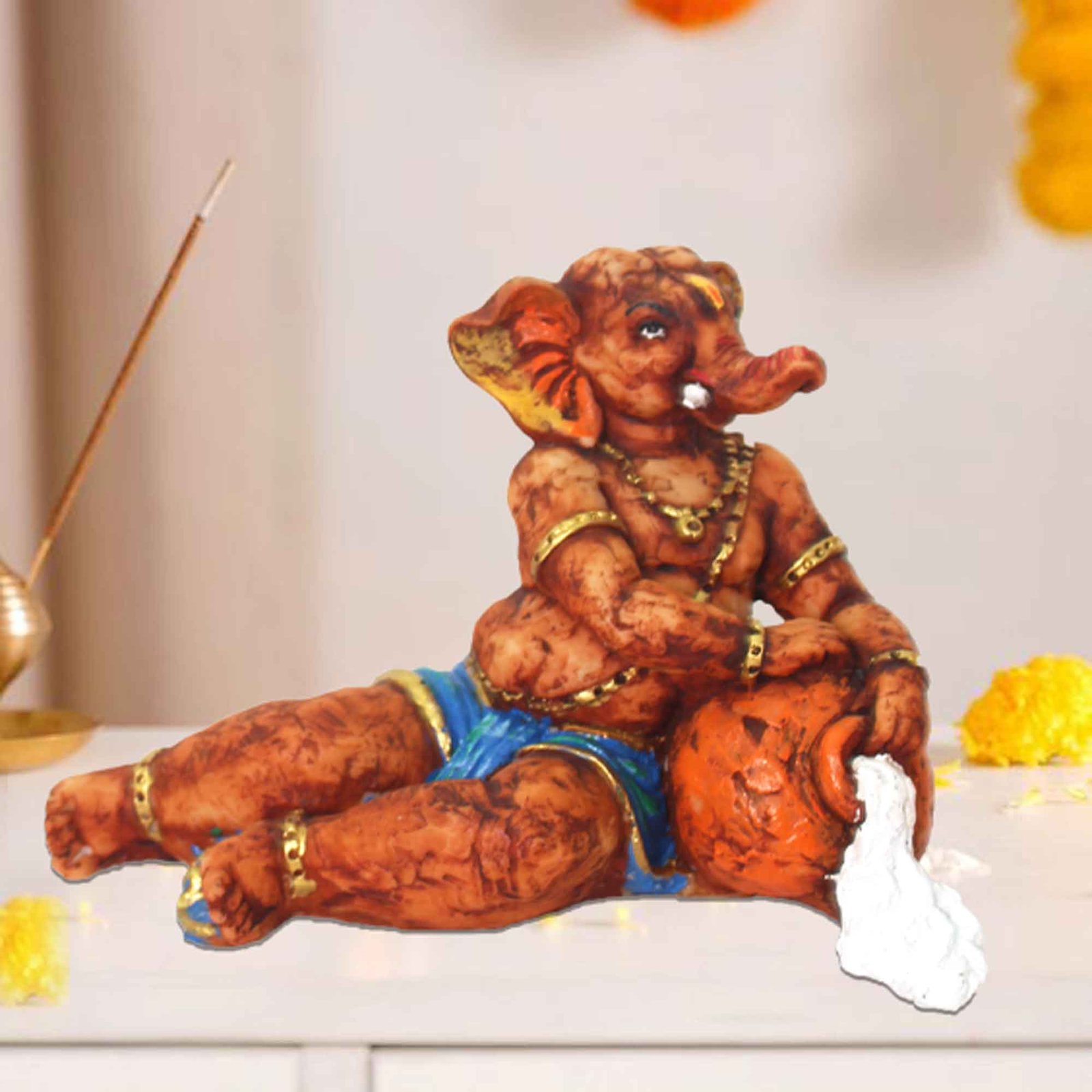 Maakhan Ganesha figures for tv unit Matte Finish 19 cm G57GX1123ANLMX