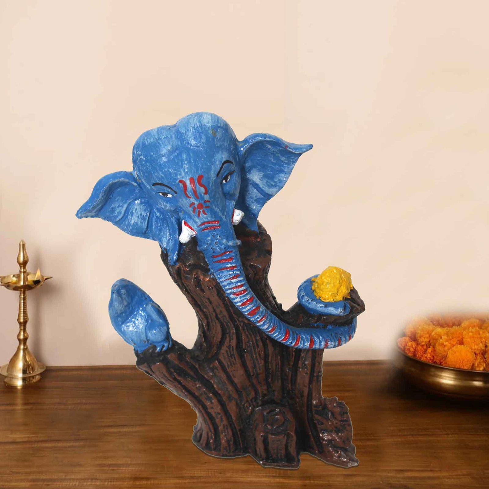 Tree Ganesha miniature gifts Matte Finish 18 cm G57GX1152NALMX