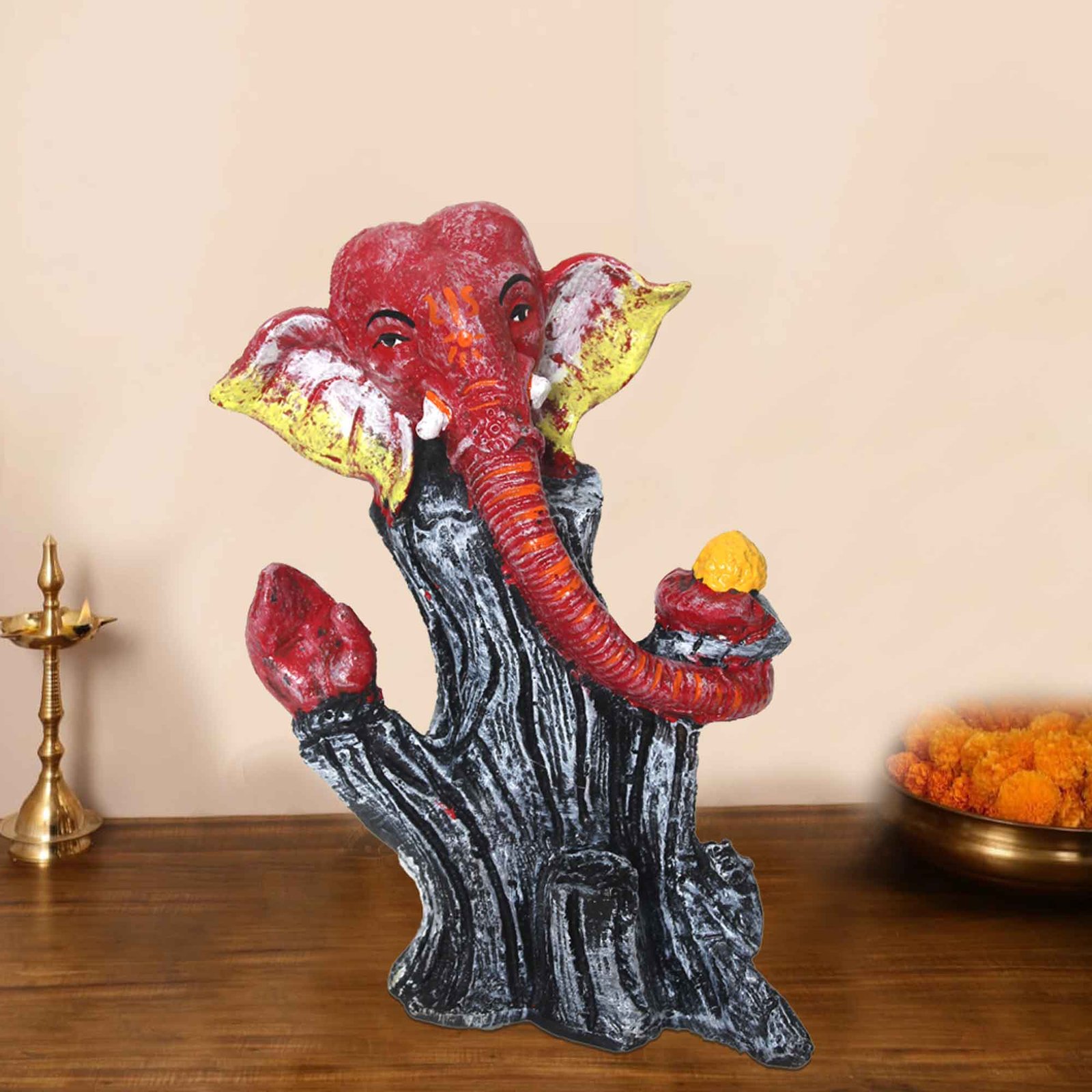 Tree Ganesha murti for gift Matte Finish 18 cm G57GX1152RWLMX