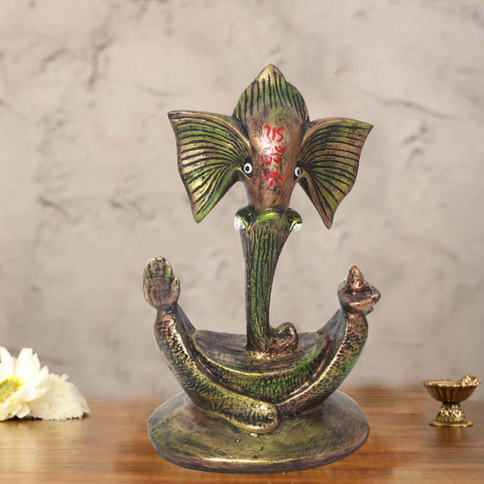 Lord Soond Ganesh artifacts for tv unit Antique Finish 28 cm G57GX1153GCAGX