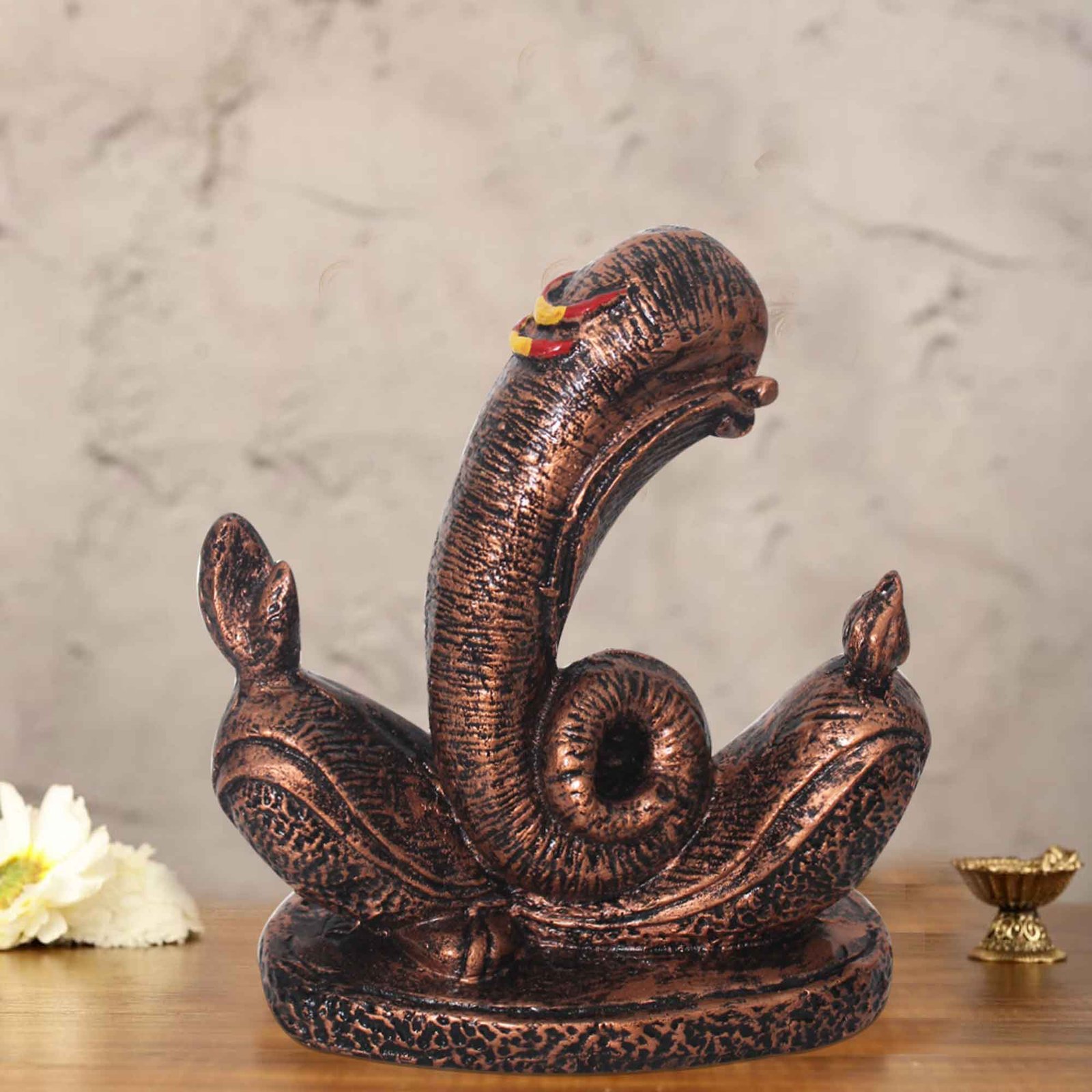Modern Art Shund Ganpati sculpture for tv unit Copper Antique Finish 20 cm G57GX1154CCAGX