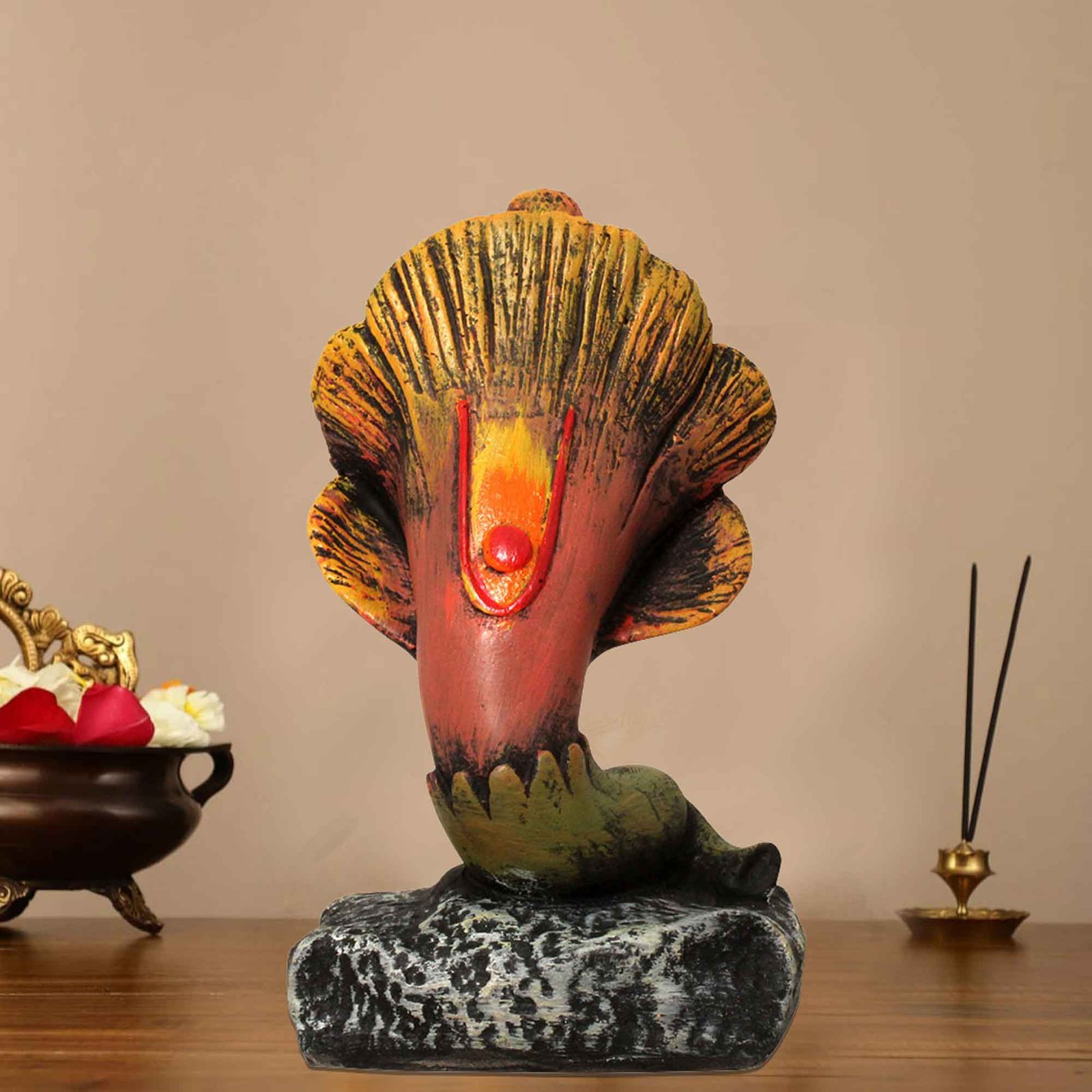Handicraft Lord Shund Ganesha idol for gift Matte Finish 22 cm G57GX1160RFLMX