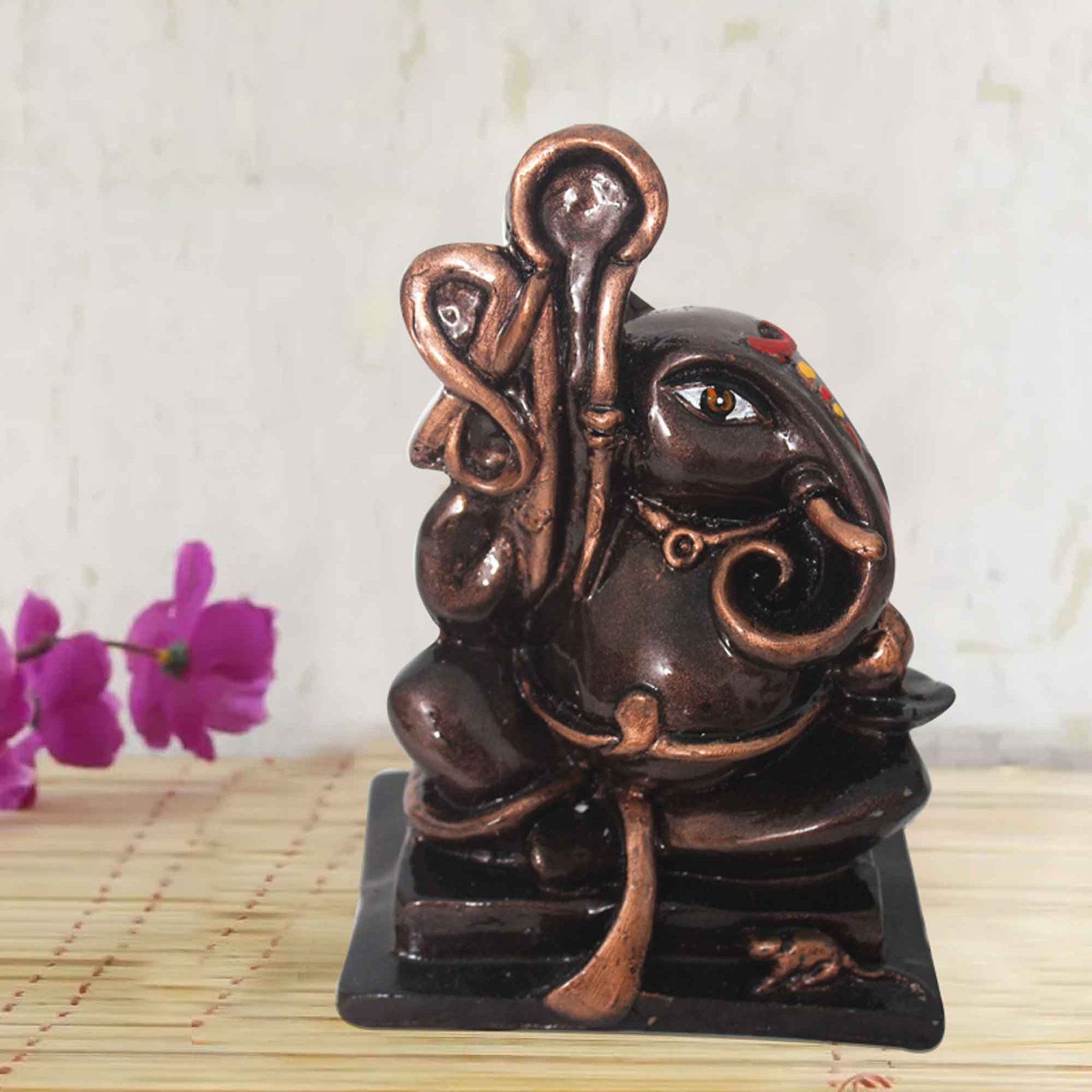Artistic Ganesha artifacts for office decor Copper Antique Finish 19 cm G57GX1163CCAGX