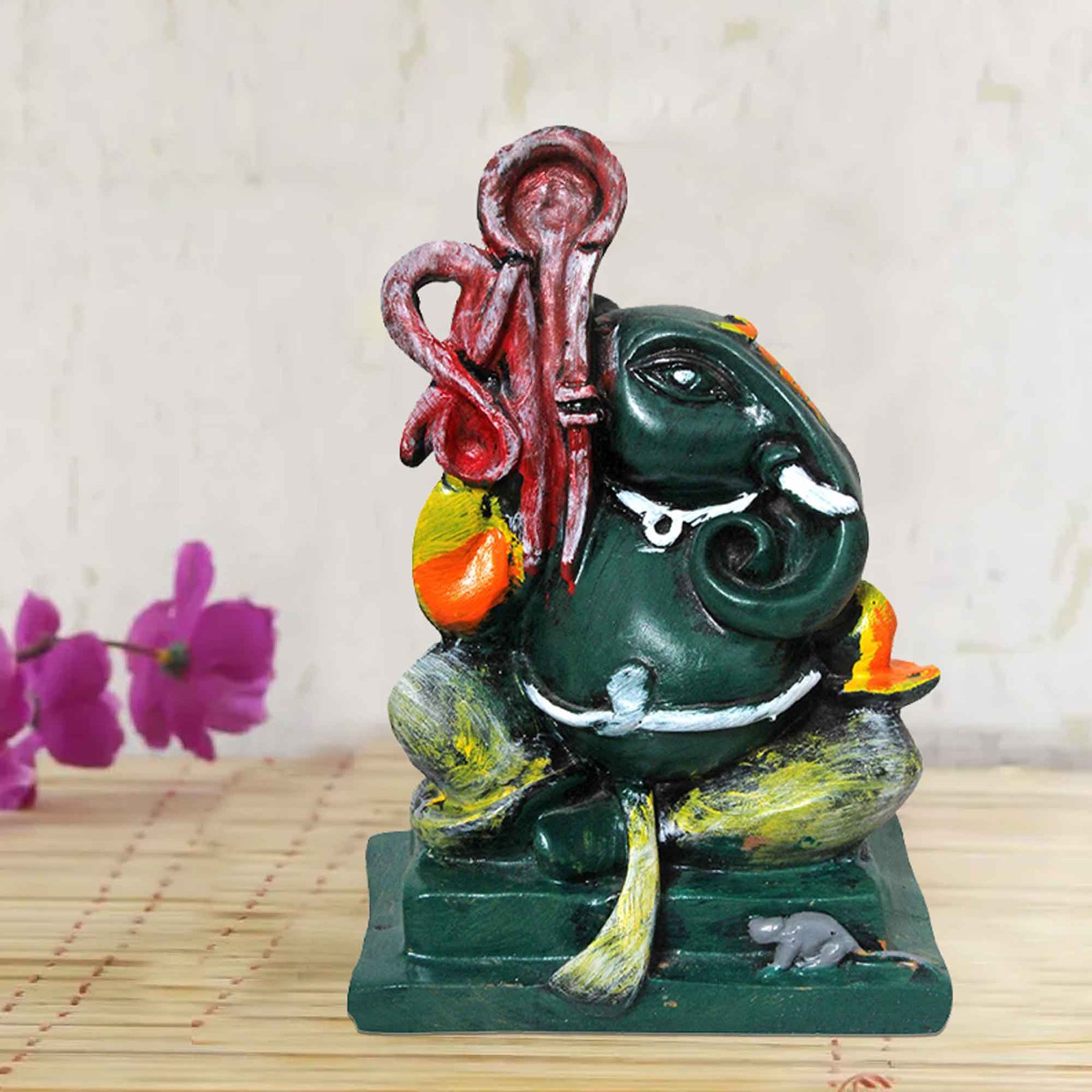 Artistic Ganesha sculpture for home decoration Matte Finish 20 cm G57GX1163HULMX