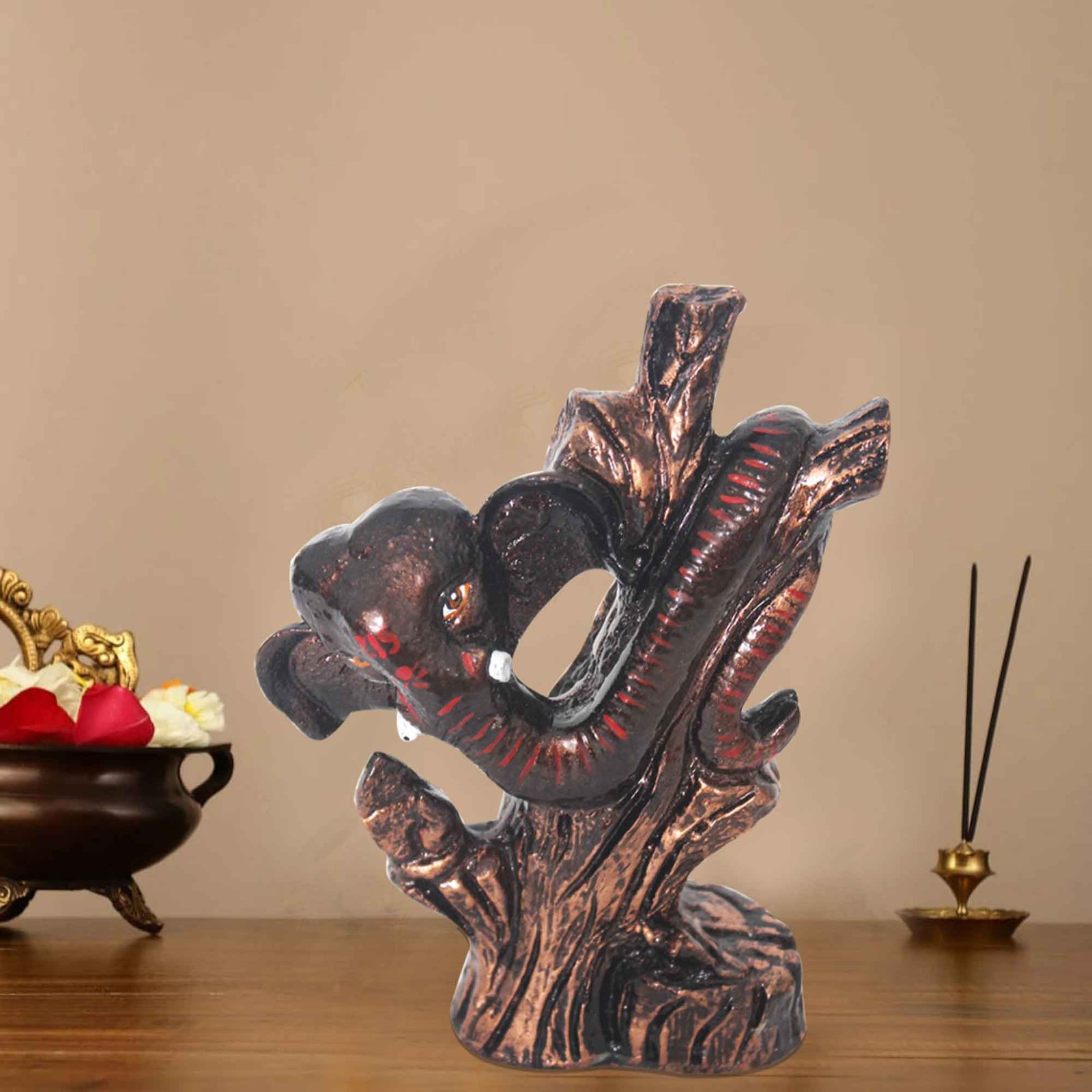 Modern Art Trunk Ganesh figures for living room Copper Antique Finish 18 cm G57GX1165CCAGX