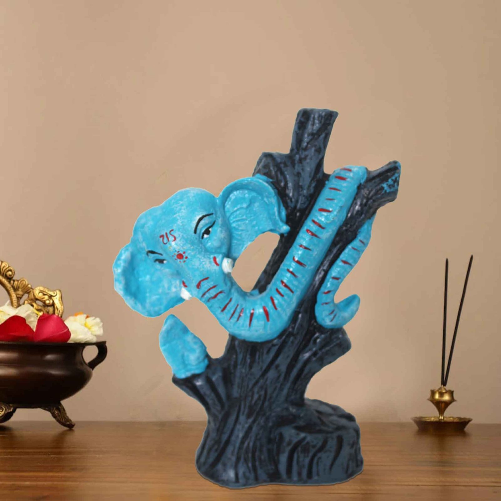 Modern Art Trunk Ganesh figures for gift Matte Finish 18 cm G57GX1165QFLMX