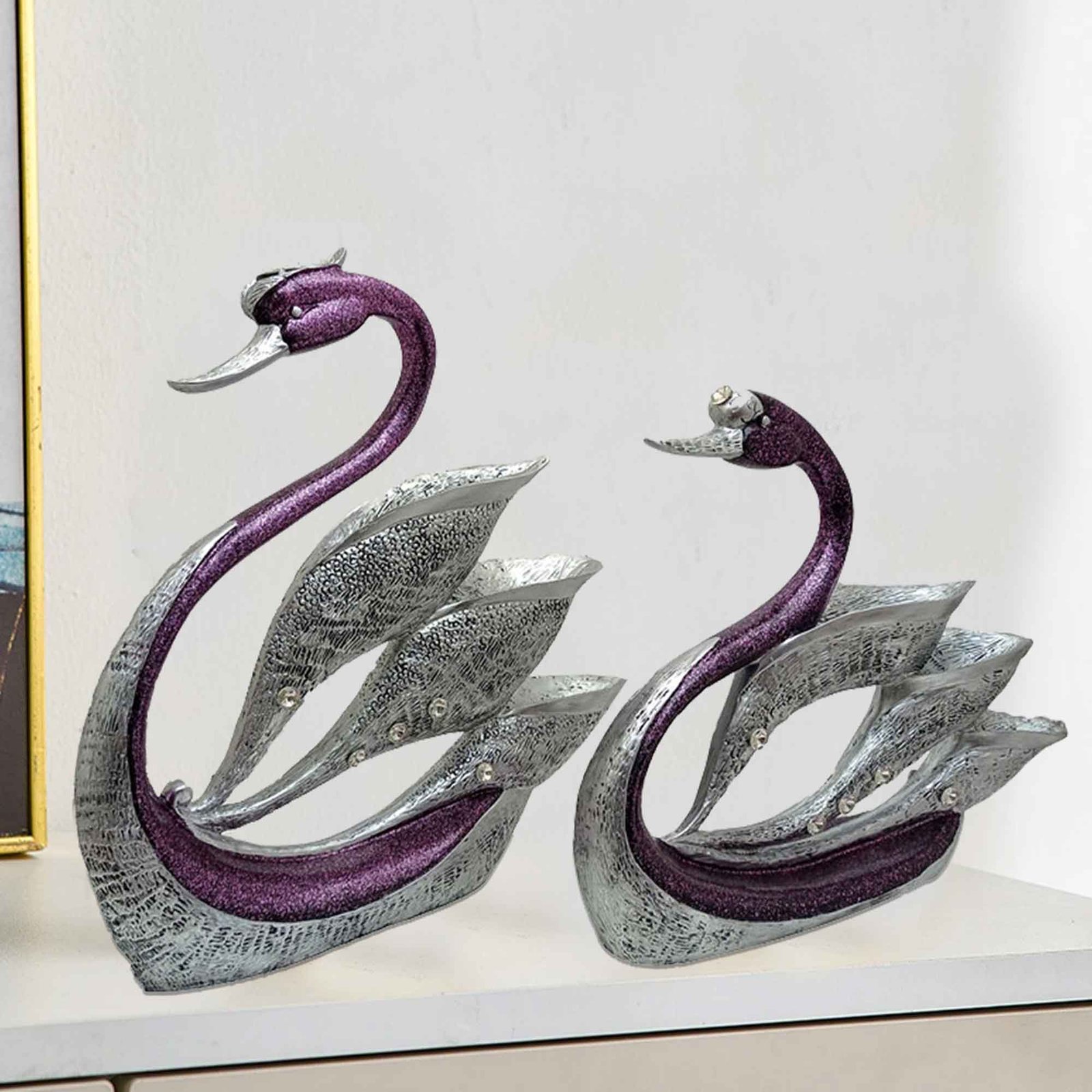 Swan Pair wedding anniversary gift Pearl Finish 48 cm G57GX1167JSSGX