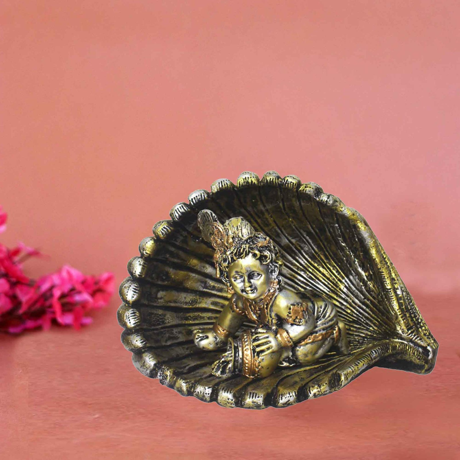 Seep Krishna statue for gift Brass Antique Finish 24 cm G57GX1168BBAGX