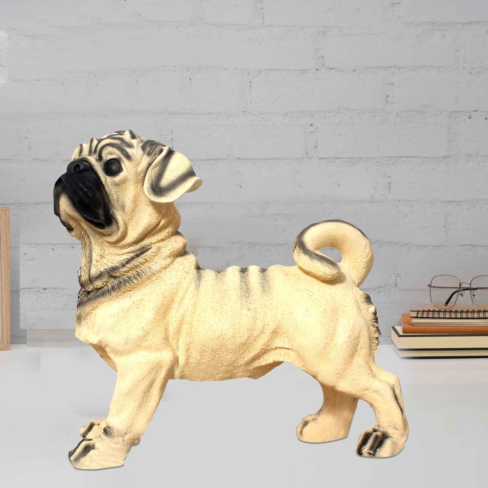 Polyresin Dog Animal showpiece for home decor Matte Finish 34 cm G57GX1170IKLMX