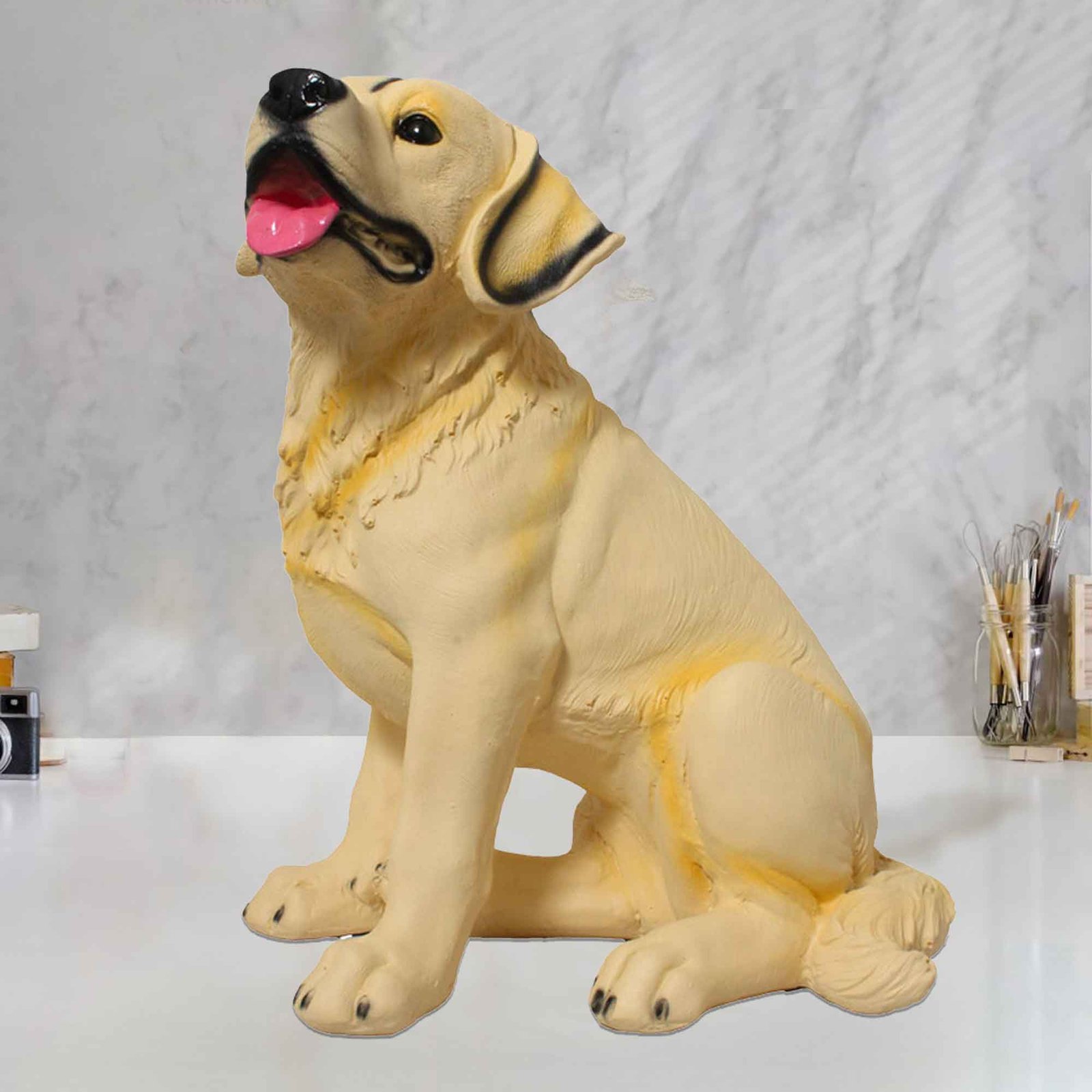 Polyresin Dog figurines for living room Matte Finish 30 cm G57GX1174VKLMX