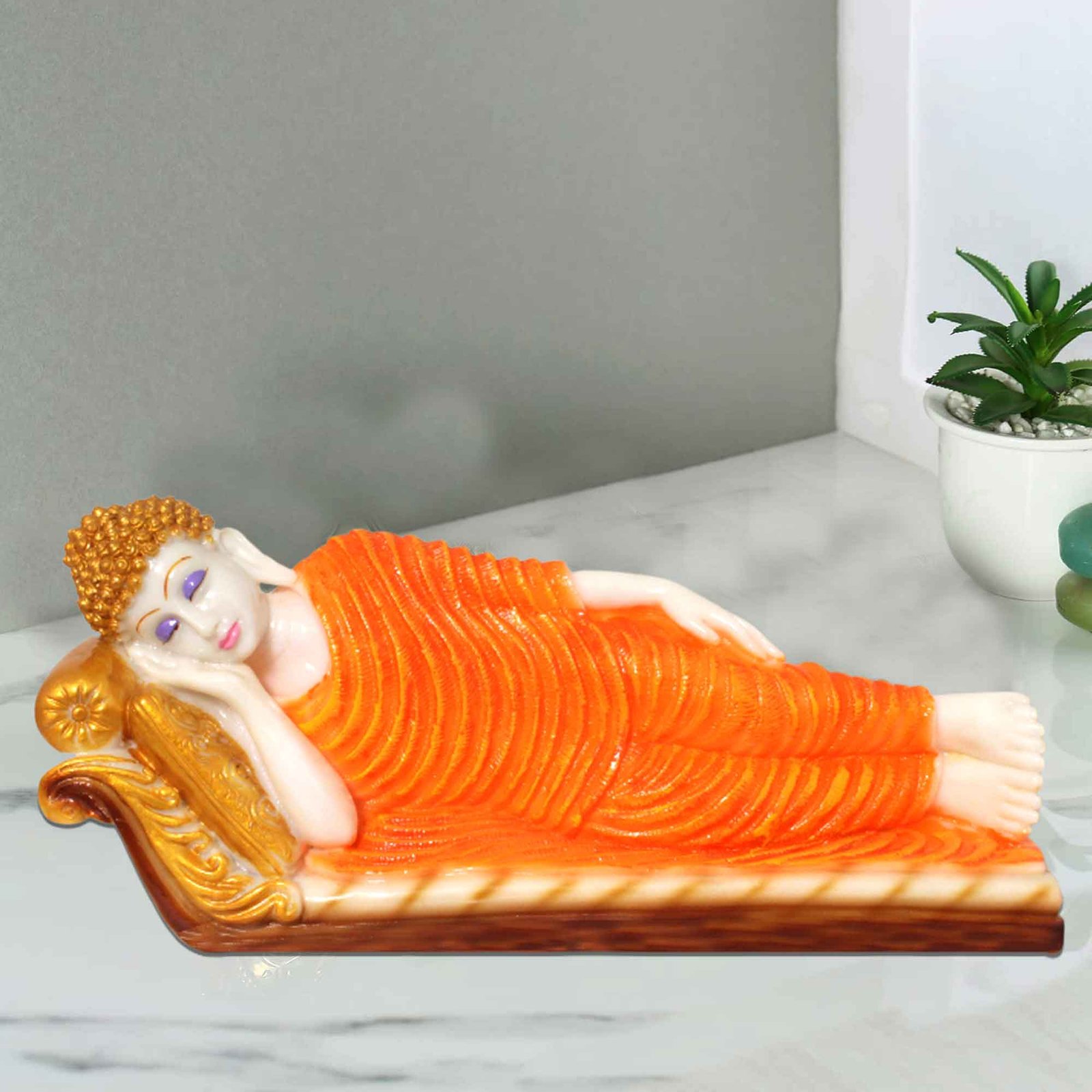 Resting Buddha figures for tv unit Gloss Finish 20 cm G57GX1181WOLGX