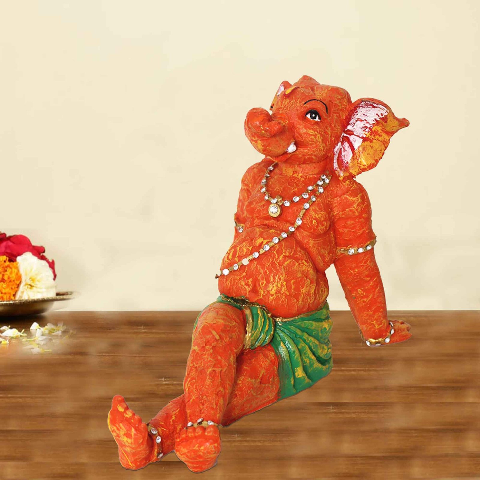 Resting Ganesha showpiece for gift Jewellery Decorated 19 cm G57GX1189OHLMZ