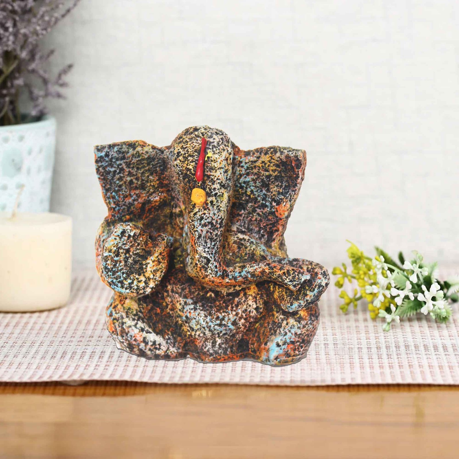 Small Ganesha showpiece items for gift Matte Finish 11 cm G57GX1246MMNMX