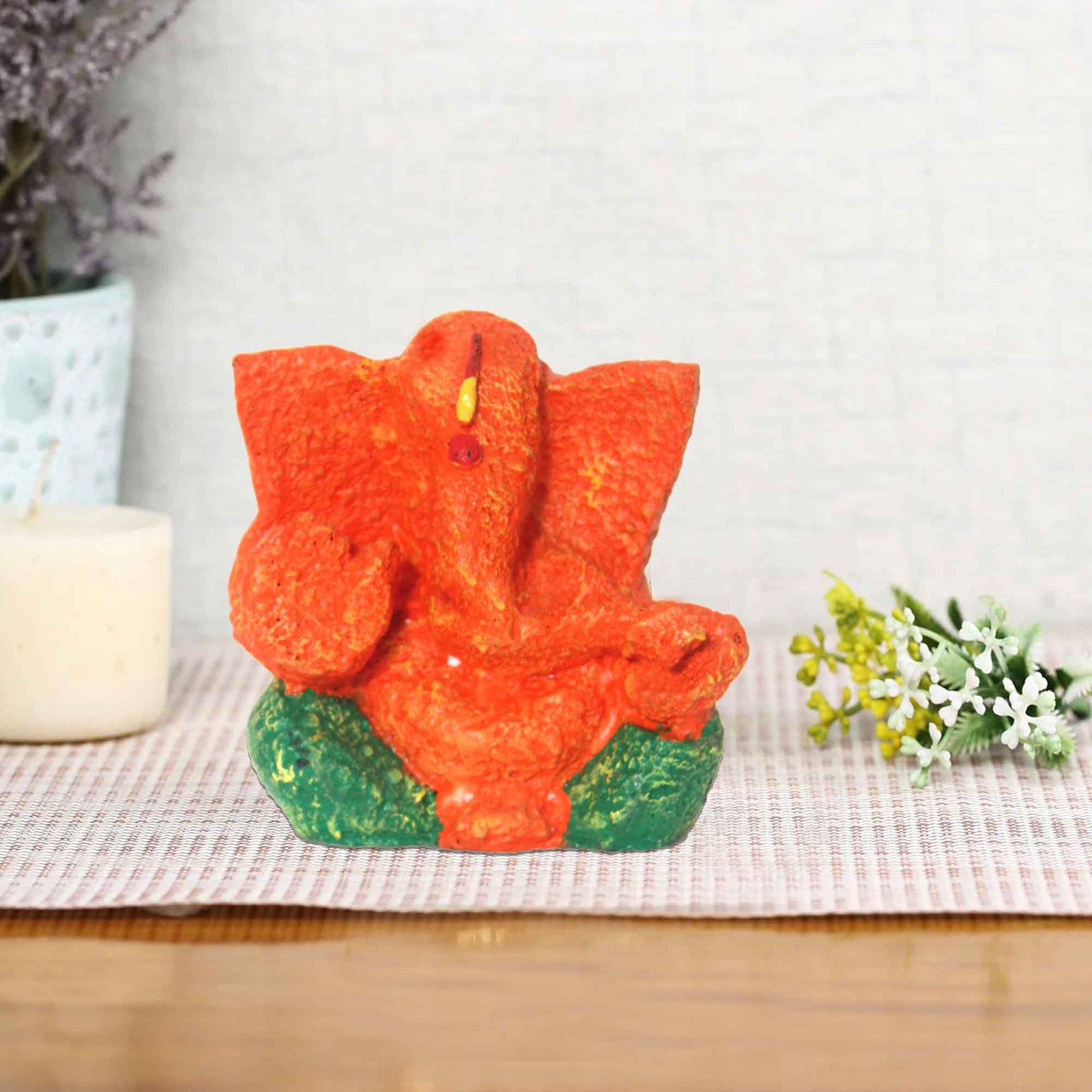 Small Ganesha figures for living room Matte Finish 11 cm G57GX1246OHNMX