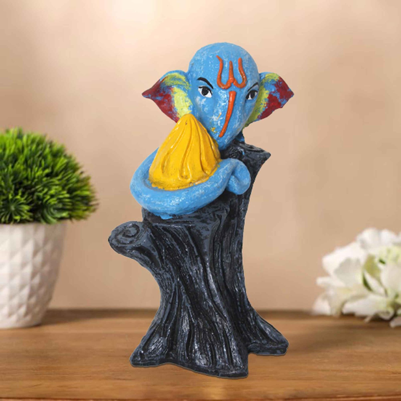 Artistic Ganesha showpiece for tv unit Matte Finish 19 cm G57GX1251QFLMX