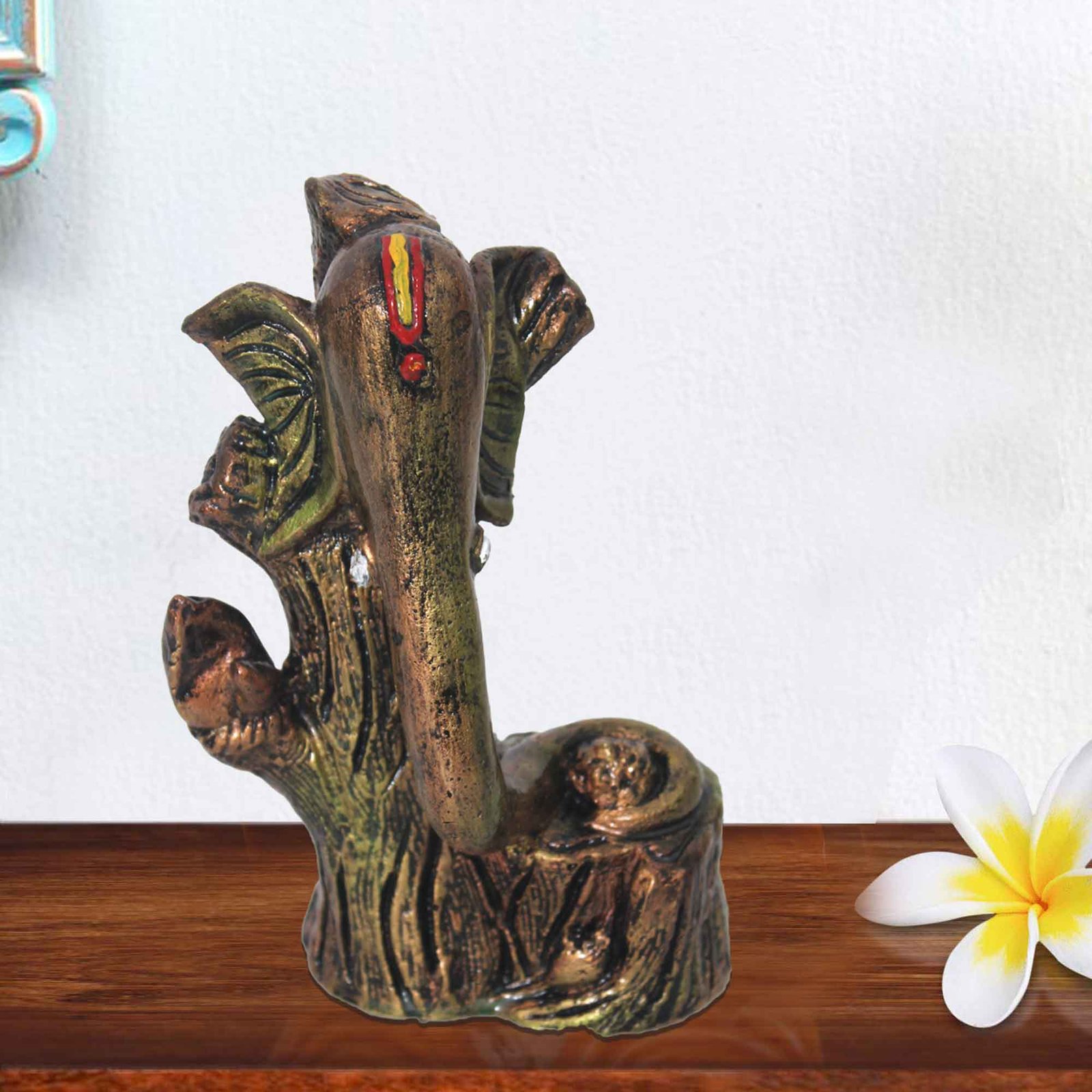Artistic Shund Ganesha artifacts for tv unit Antique Finish 19 cm G57GX1252GCAGX