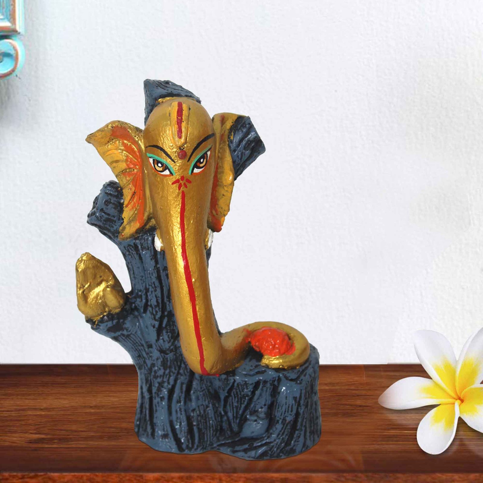 Artistic Shund Ganesha sculpture for tv unit Pearl Finish 19 cm G57GX1252GFSMX