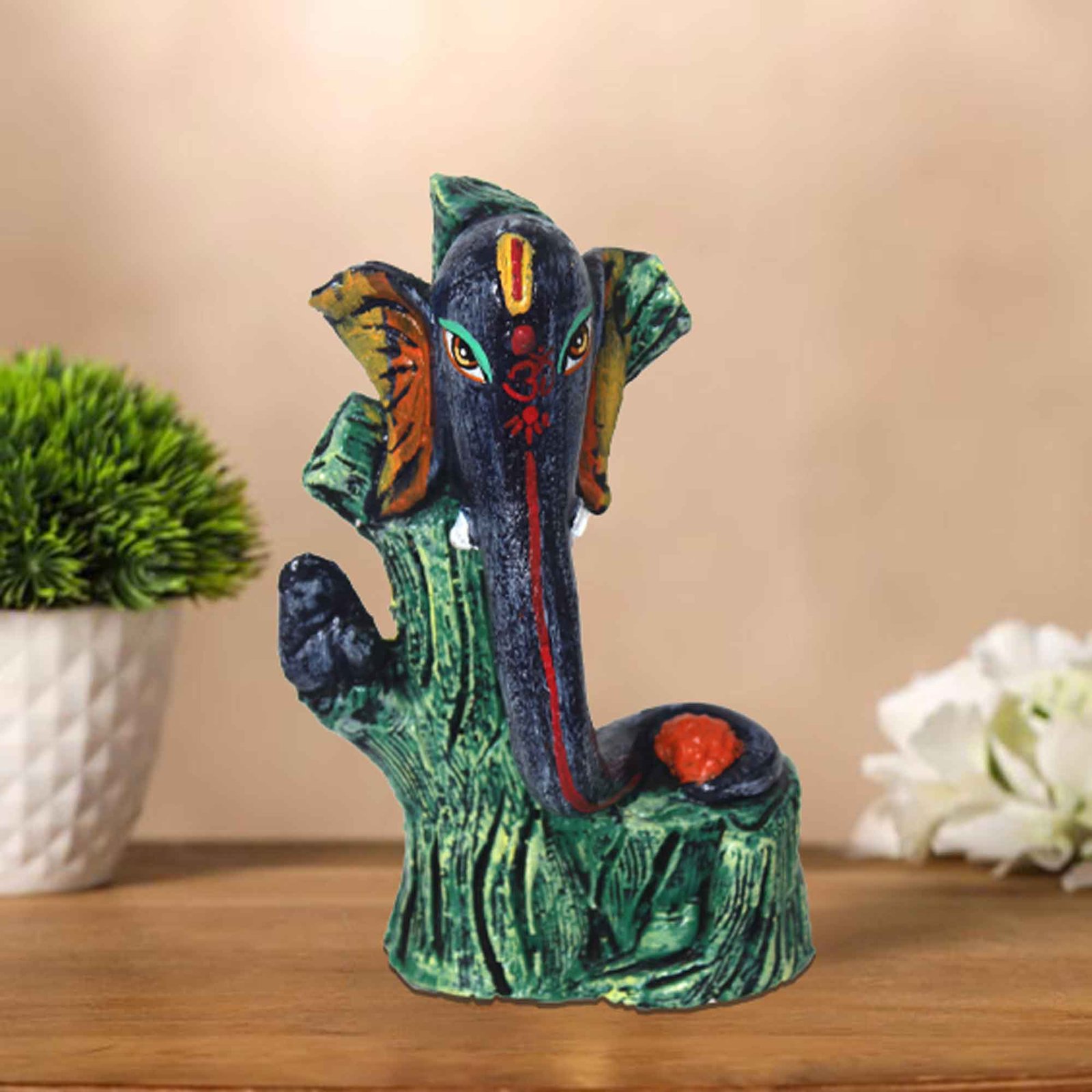 Artistic Shund Ganesha artifacts for home decor Matte Finish 19 cm G57GX1252NHLMX