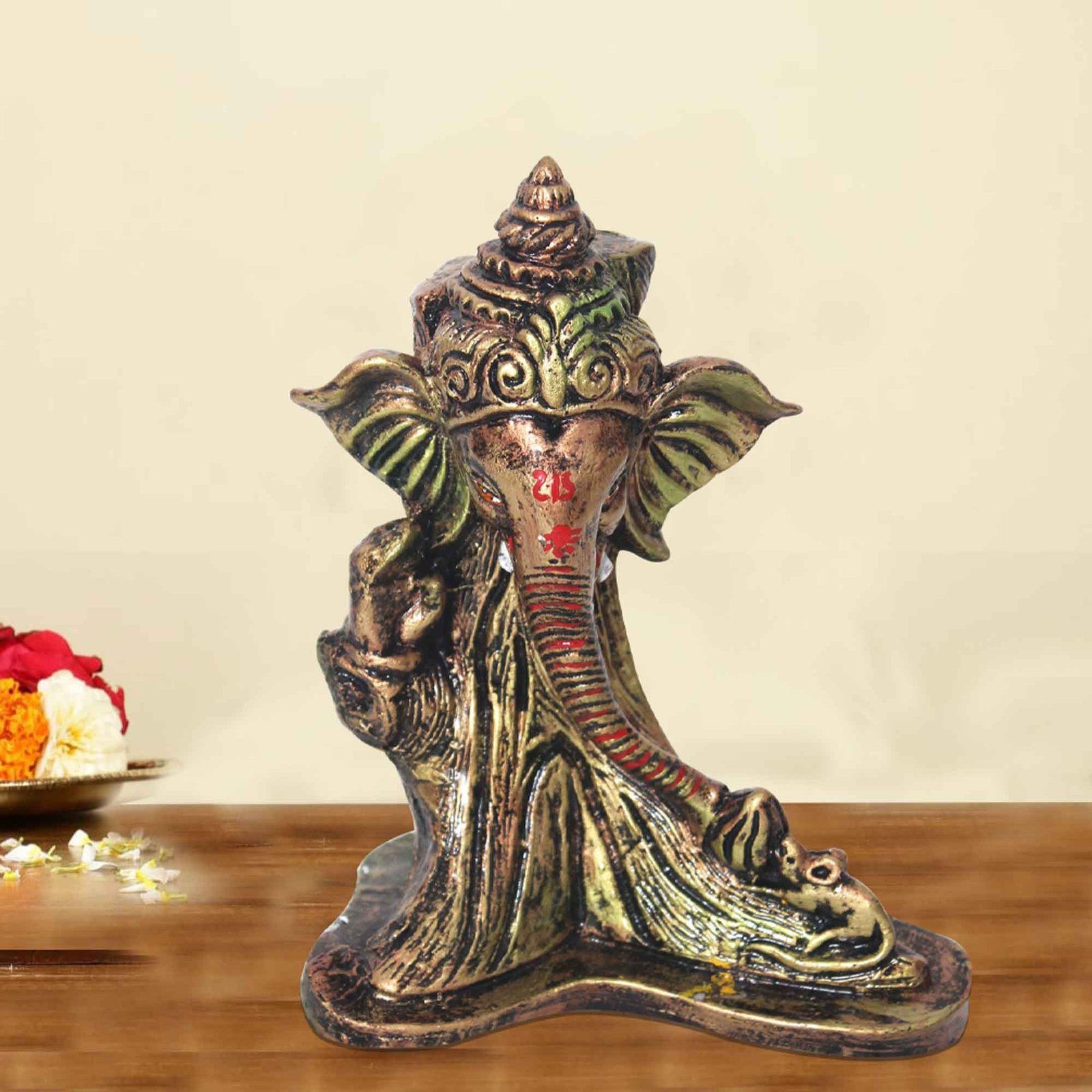 Handicraft Tree Ganesha gift items for house warming Antique Finish 19 cm G57GX1253GCAGX