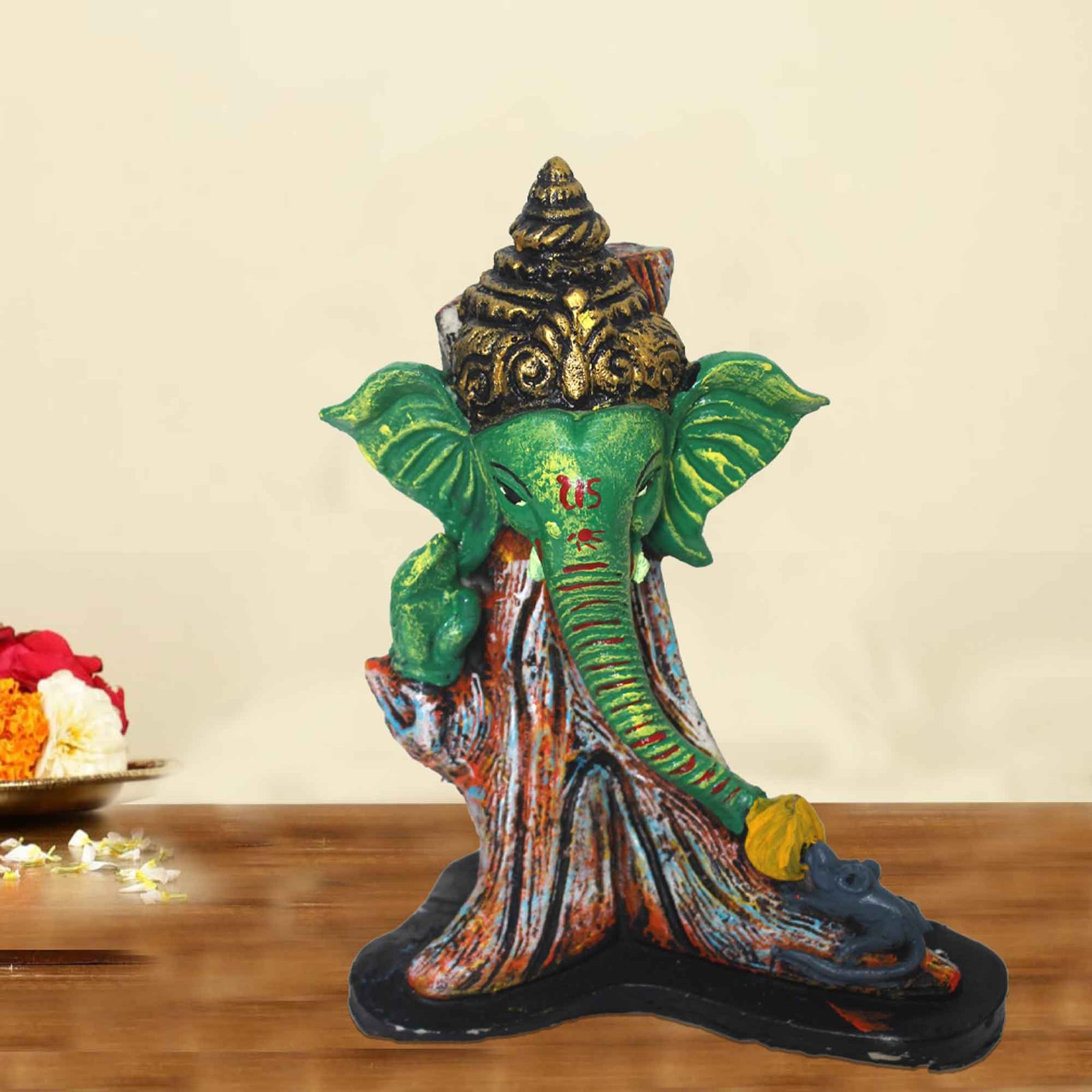 Handicraft Tree Ganesha figures for tv unit Matte Finish 19 cm G57GX1253HMLMX
