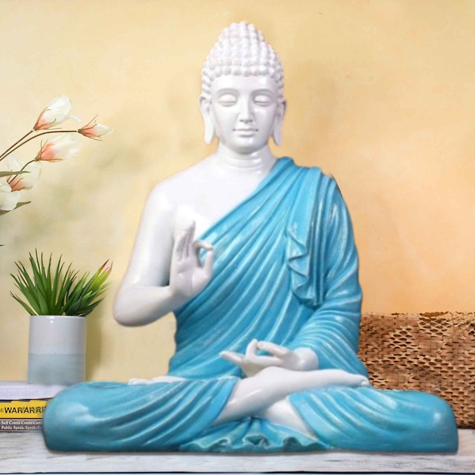 Blessing Gautam Buddha artifacts for tv unit Gloss Finish 53 cm G57GX1267WQNGX