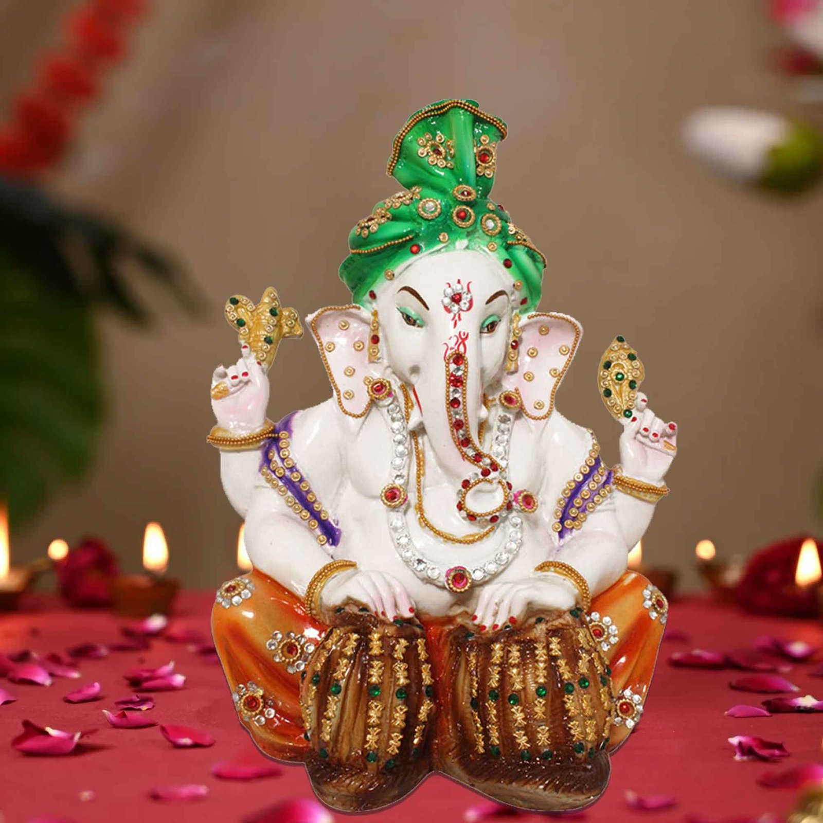 Tabla Ganesha figures for tv unit Jewellery Decorated 30 cm G57GX1269WMLGZ
