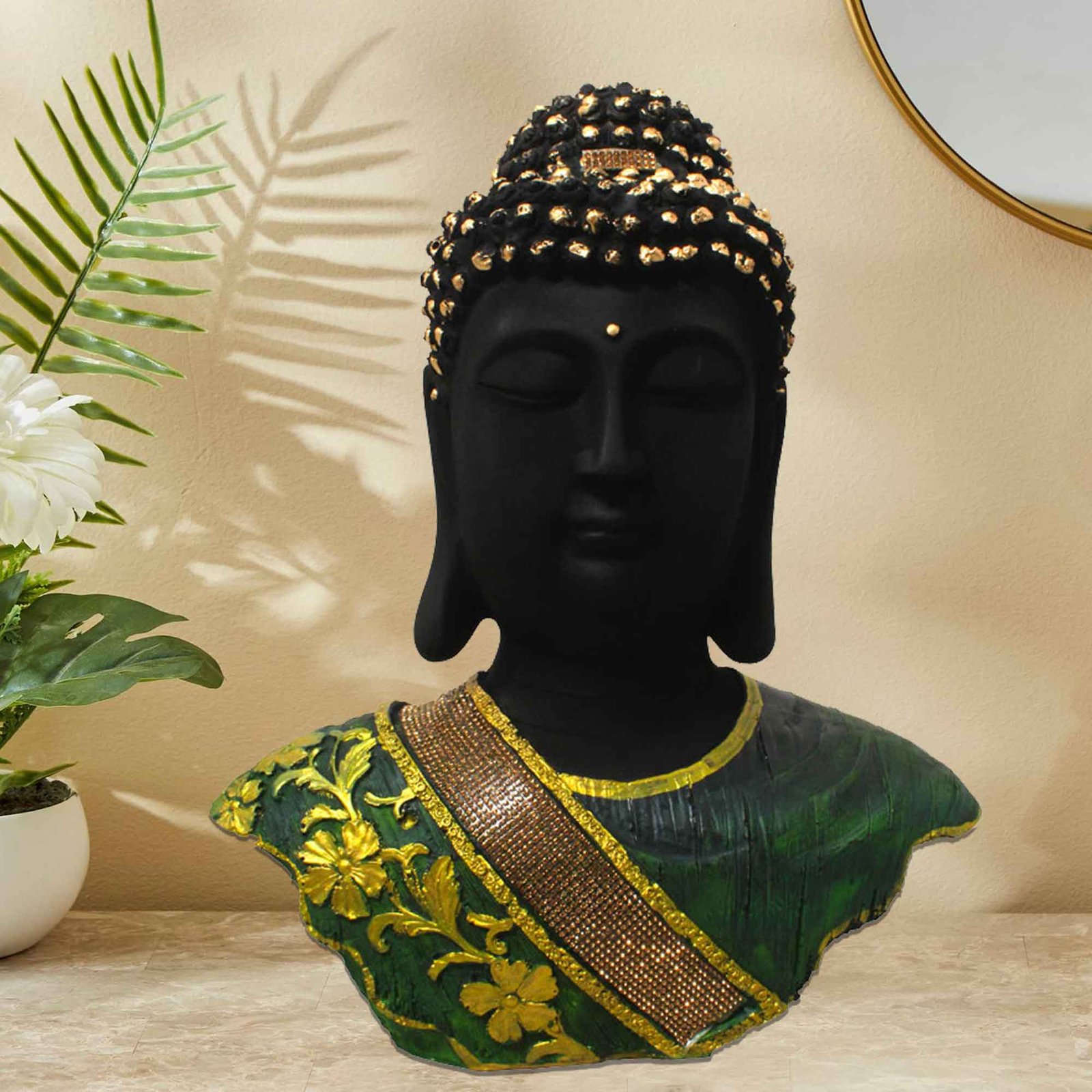 Gautam Buddha Bust figures for gift Jewellery Decorated 33 cm G57GX1274KHMMZ