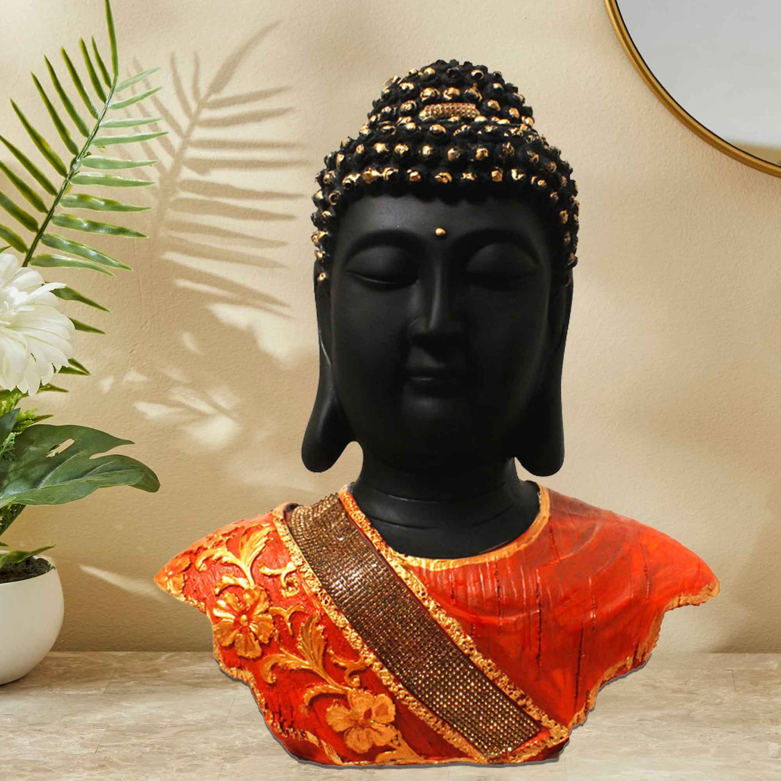 Gautam Buddha Bust figures for home decor Jewellery Decorated 33 cm G57GX1274KOMMZ