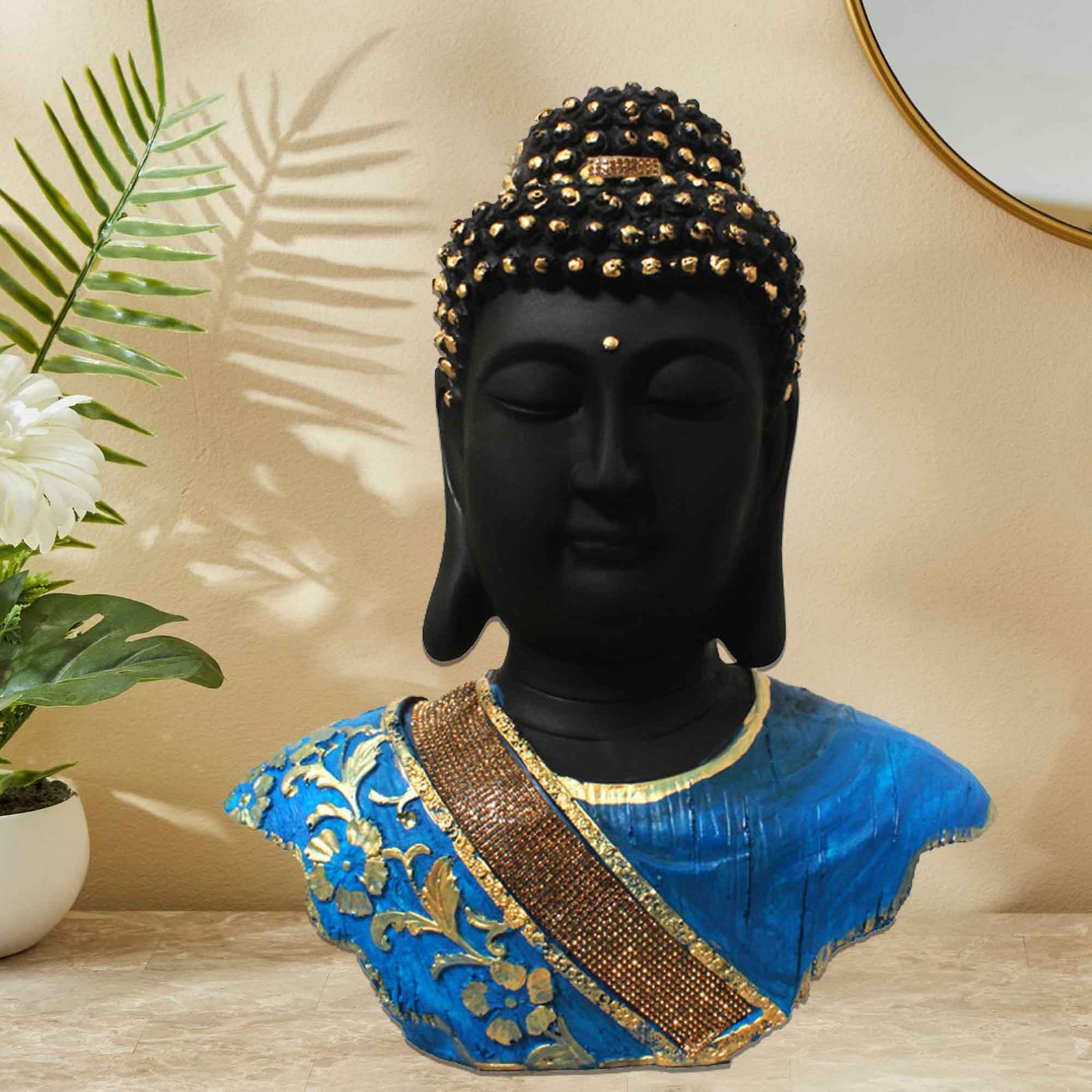 Gautam Buddha Bust figures for decoration Jewellery Decorated 33 cm G57GX1274KQMMZ