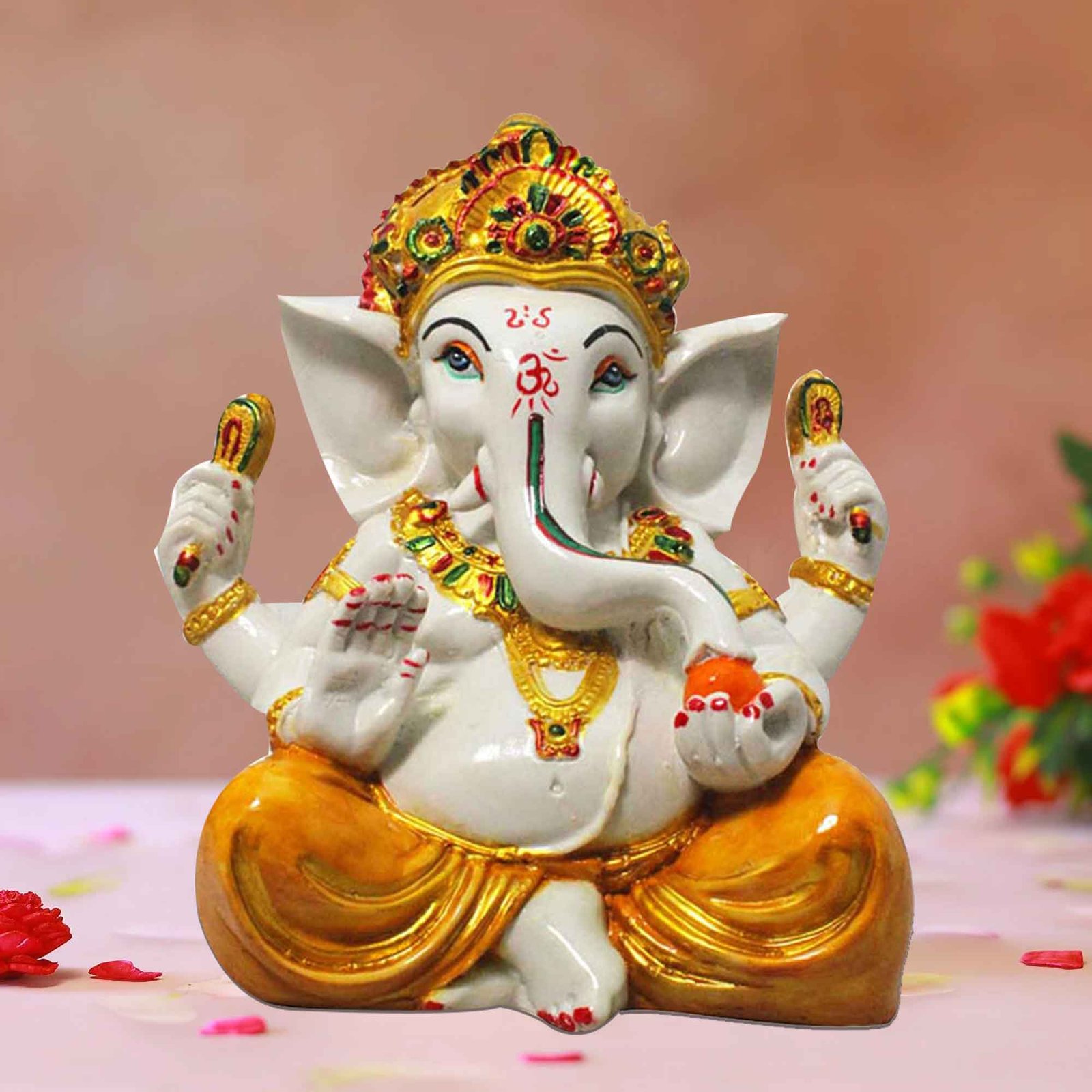 Divine Ganesha sculpture for office decor Gloss Finish 23 cm G57GX1275WYLGX