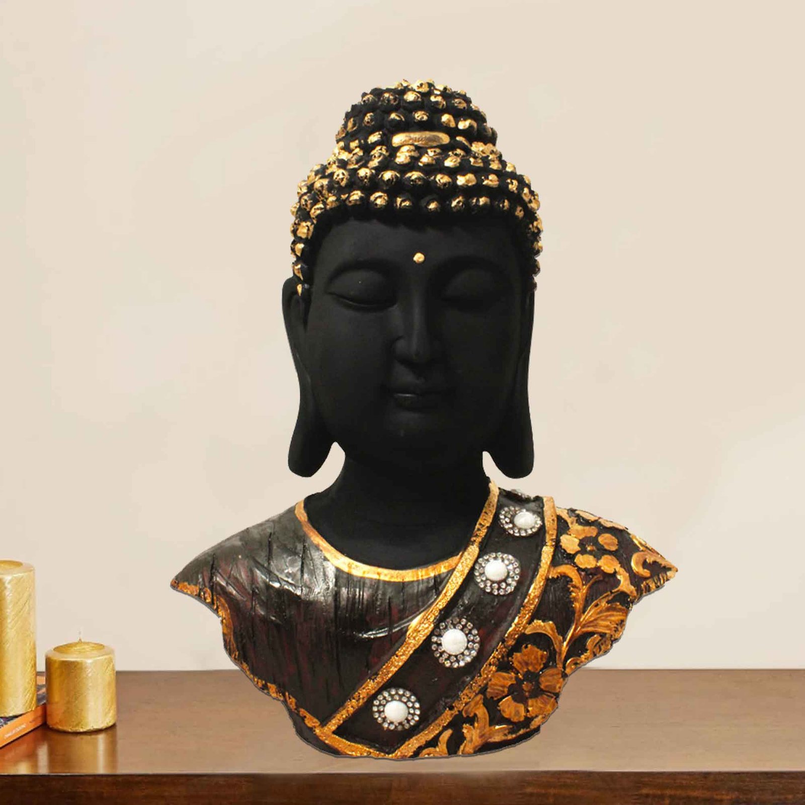 Buddha Bust murti for gift Jewellery Decorated 28 cm G57GX1276KFMMZ