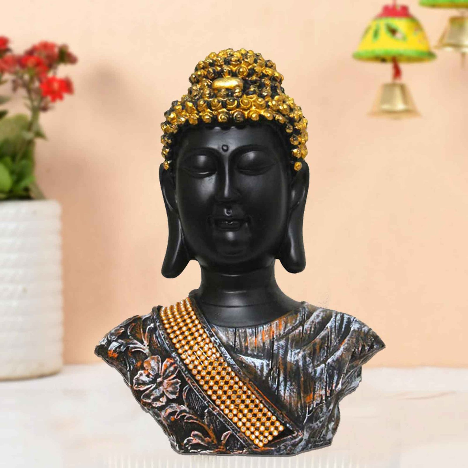 Tabletop Buddha Bust gift items for home decor Jewellery Decorated 23 cm G57GX1277KFMMZ