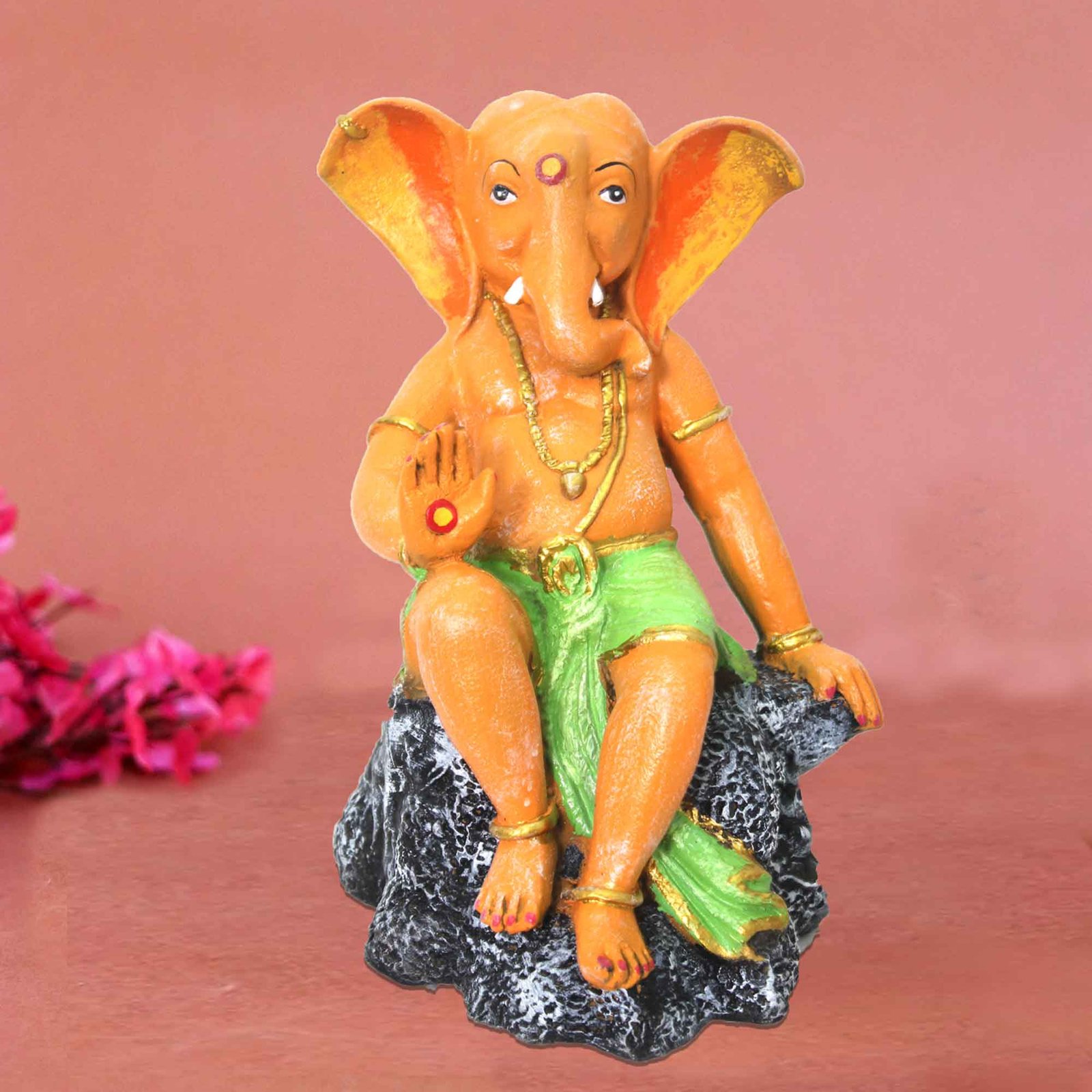 Blessing Sitting ganesh murti for gift Matte Finish 27 cm G57GX1284OULMX