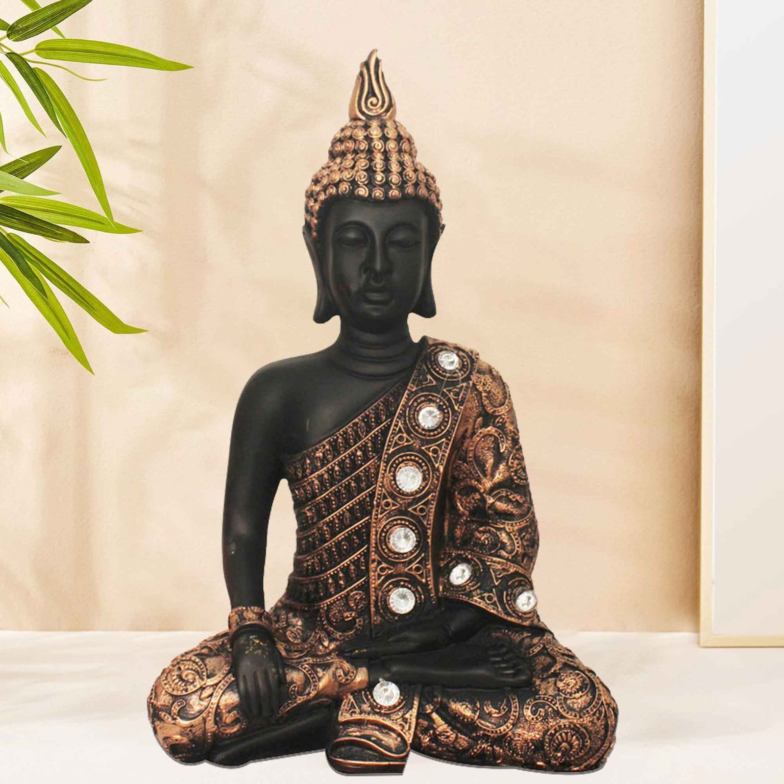 Samadhi Buddha figures for tv unit Jewellery Decorated 38 cm G57GX1285KCNMZ