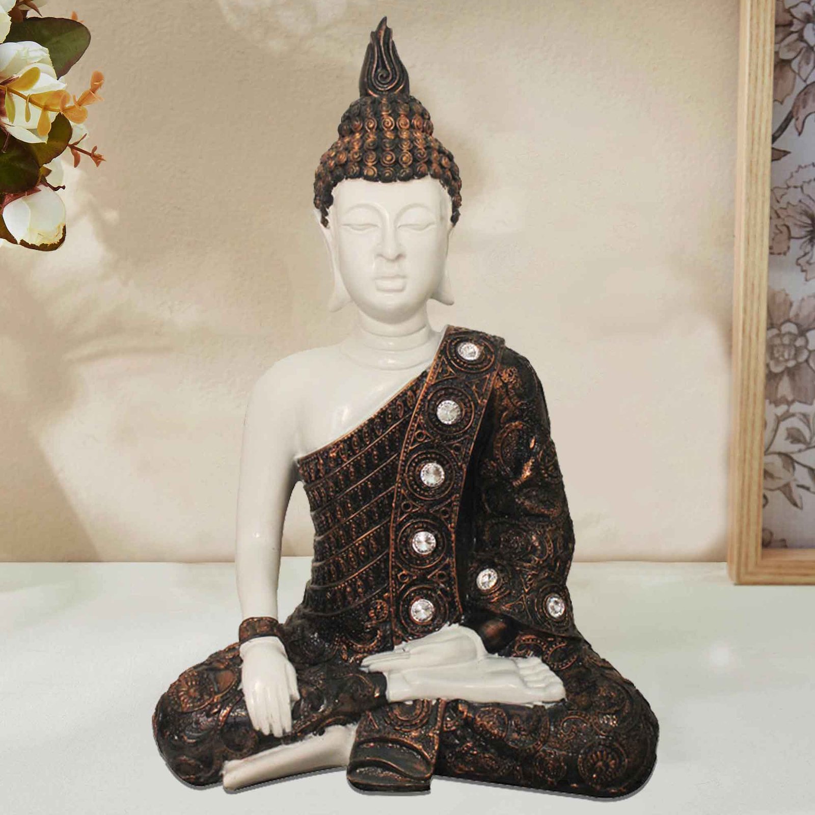 Resting Gautam Buddha showpiece for home decor Jewellery Decorated 60 cm G57GX1286WCNGZ