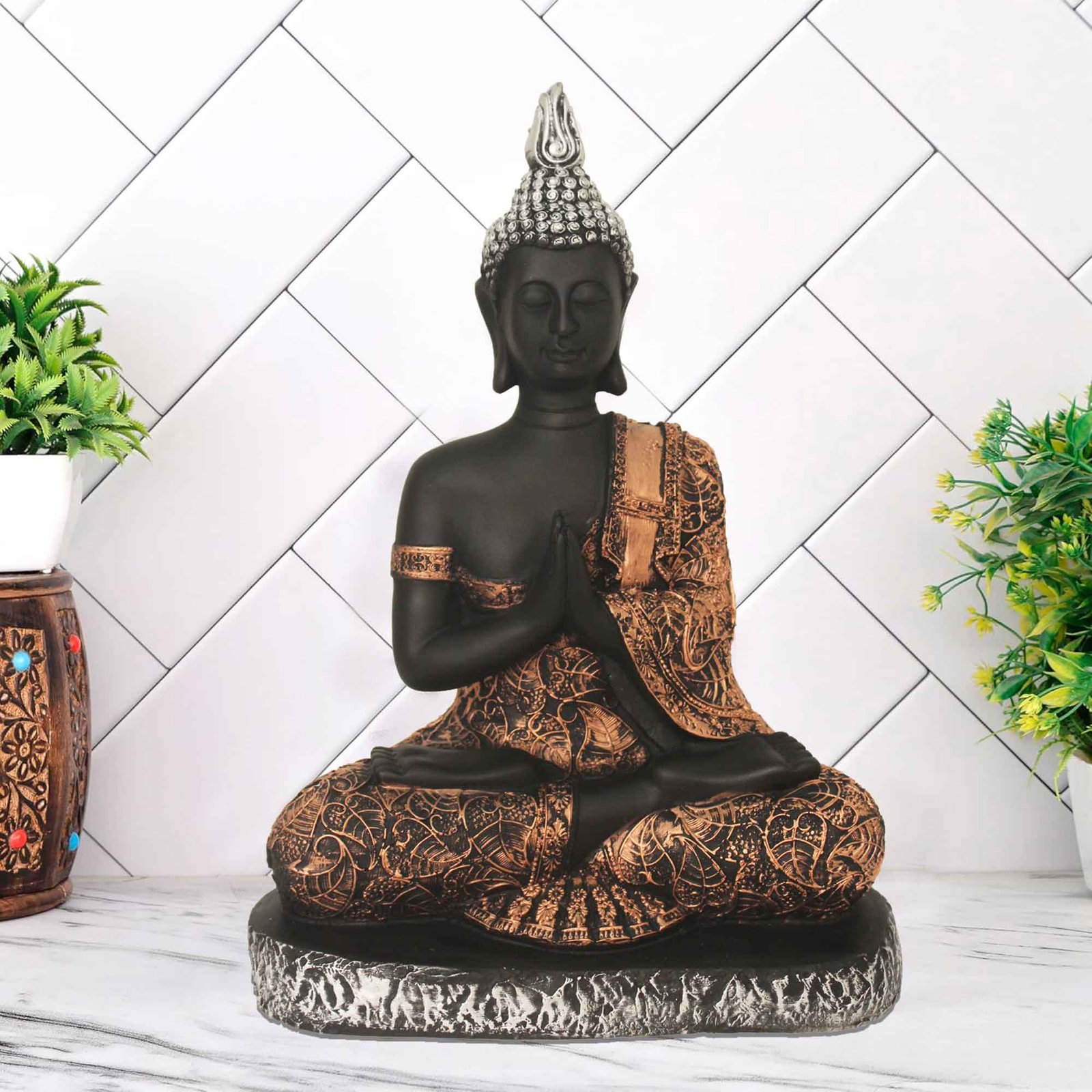Meditating Sitting Buddha idols for home Jewellery Decorated 33 cm G57GX1287KCMMZ