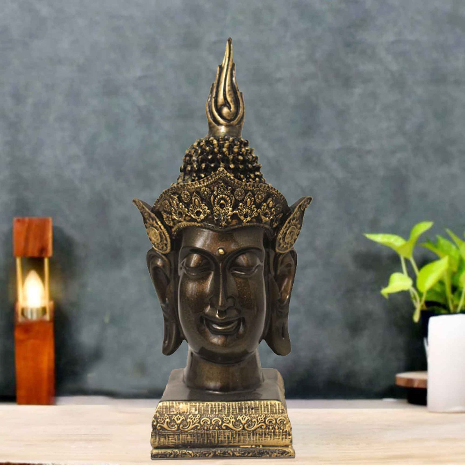 Crown Gautam Buddha statue for gift Jewellery Decorated 34 cm G57GX1302KGNMZ