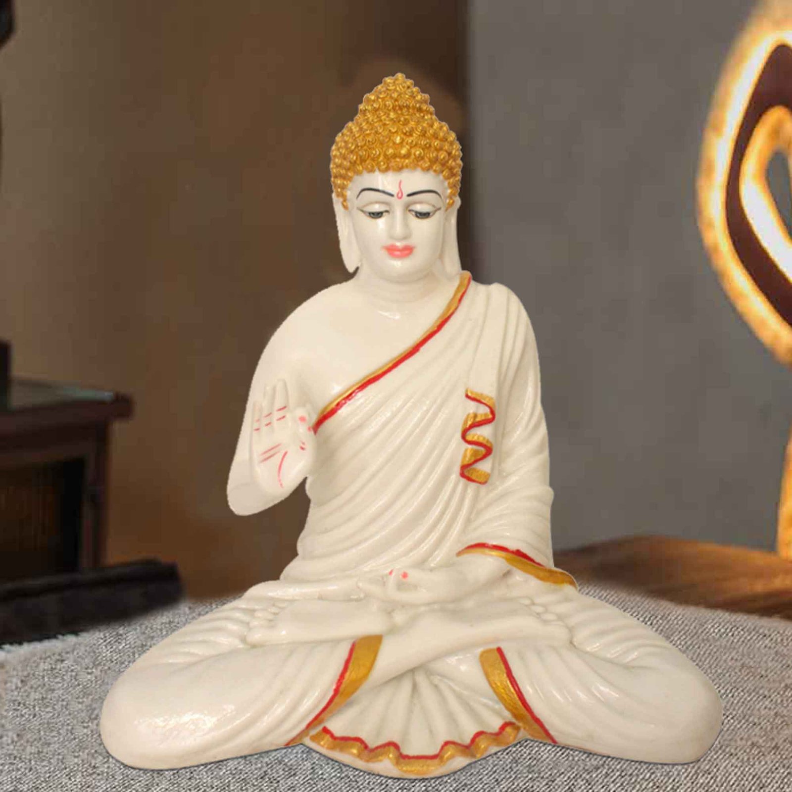 Blessing Lord Buddha artifacts for living room Marble Look 36 cm G57GX1307WGCGX