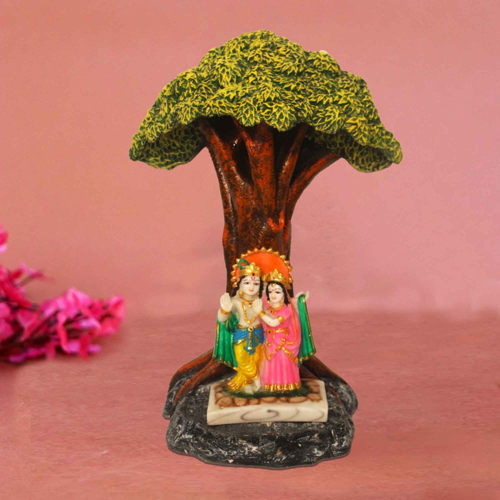 Flute Krishna Under Tree idols for gift Antique Finish 44 cm G57GX1321HAMG2-71X208M